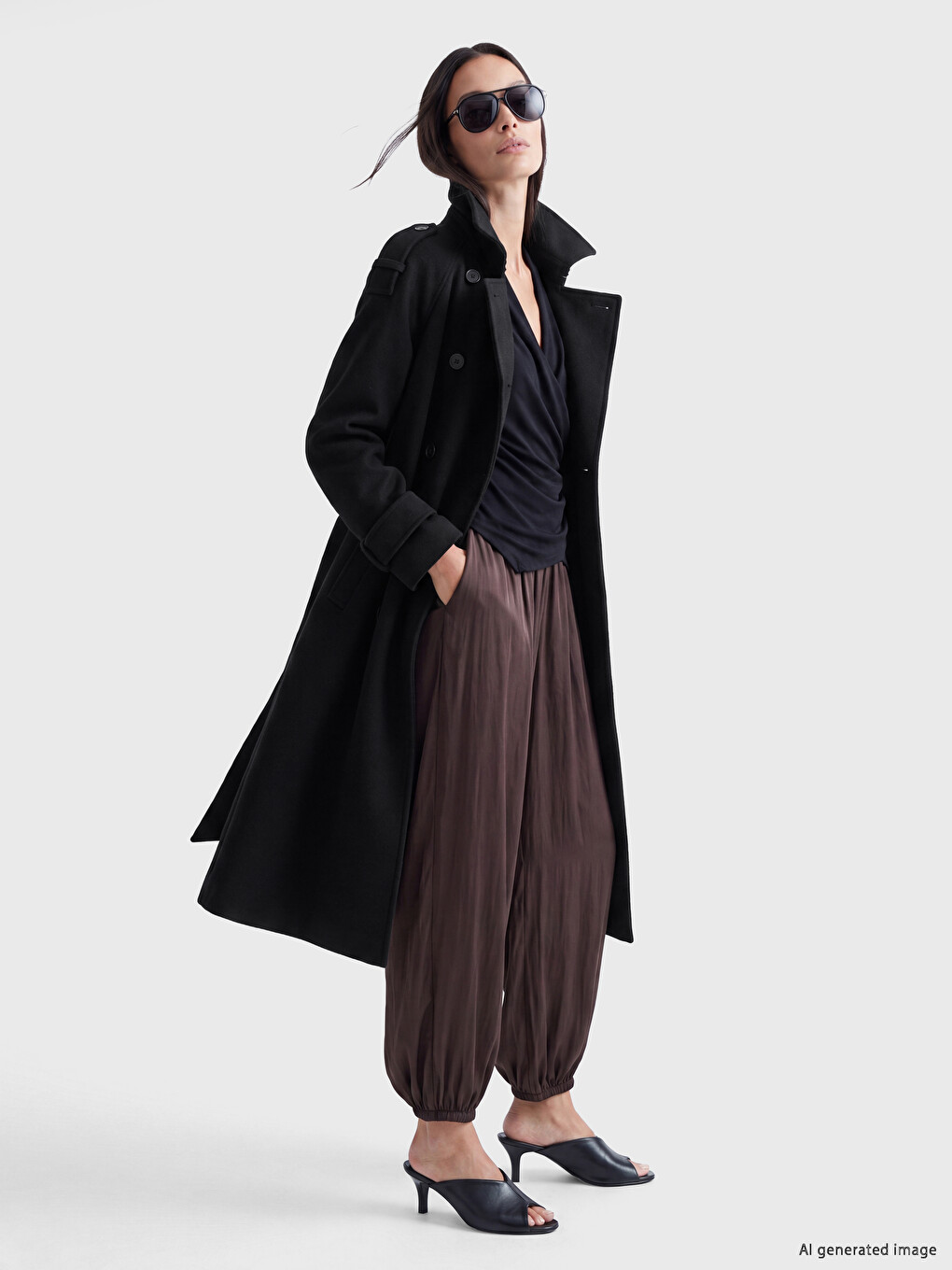 Woman Black Coatigan-1