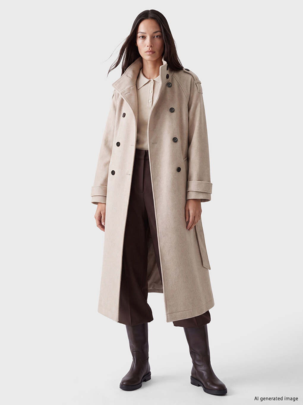 Woman Beige Coatigan-1