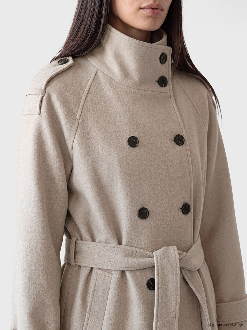 Woman Beige Coatigan-2