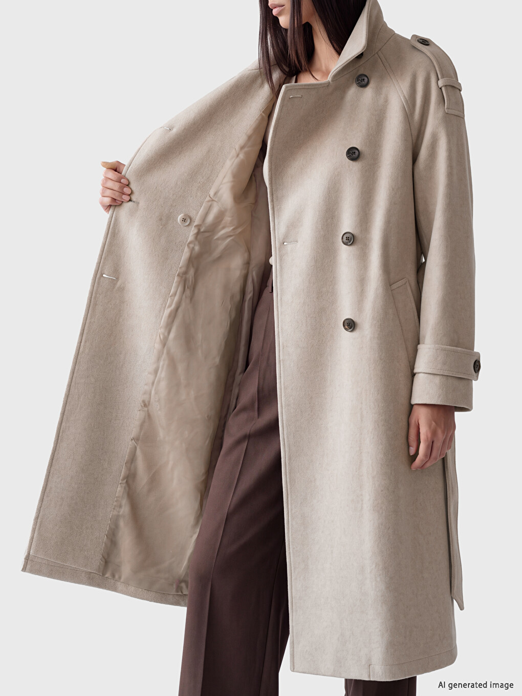 Woman Beige Coatigan-4