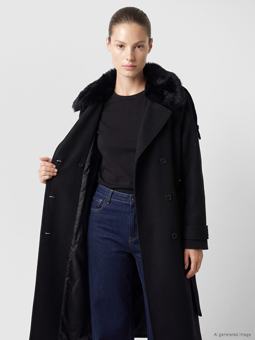 Manteau Cachet Femme À Col De Veste-1