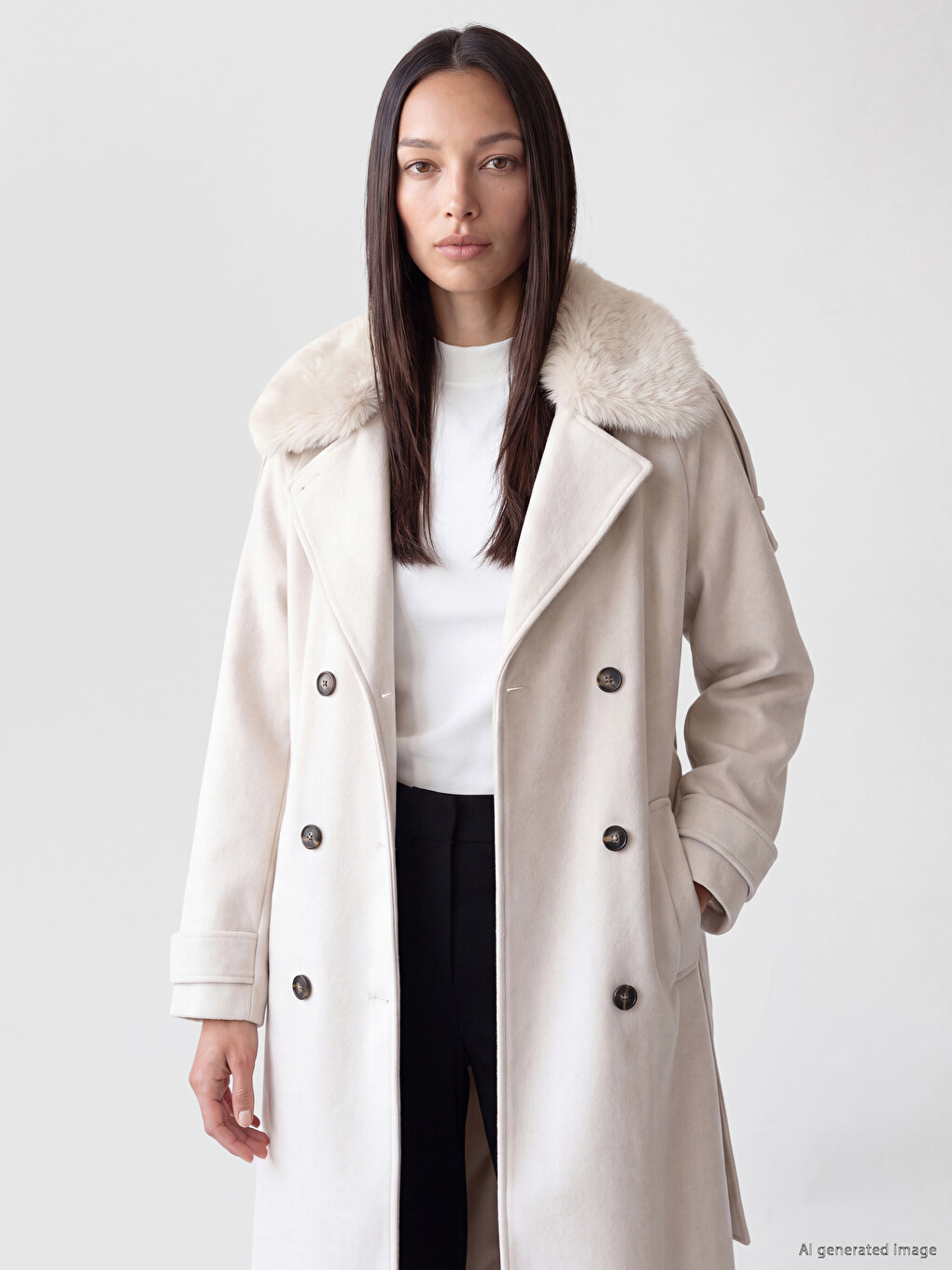 Jacket Collar Women's Cachet Coat-3