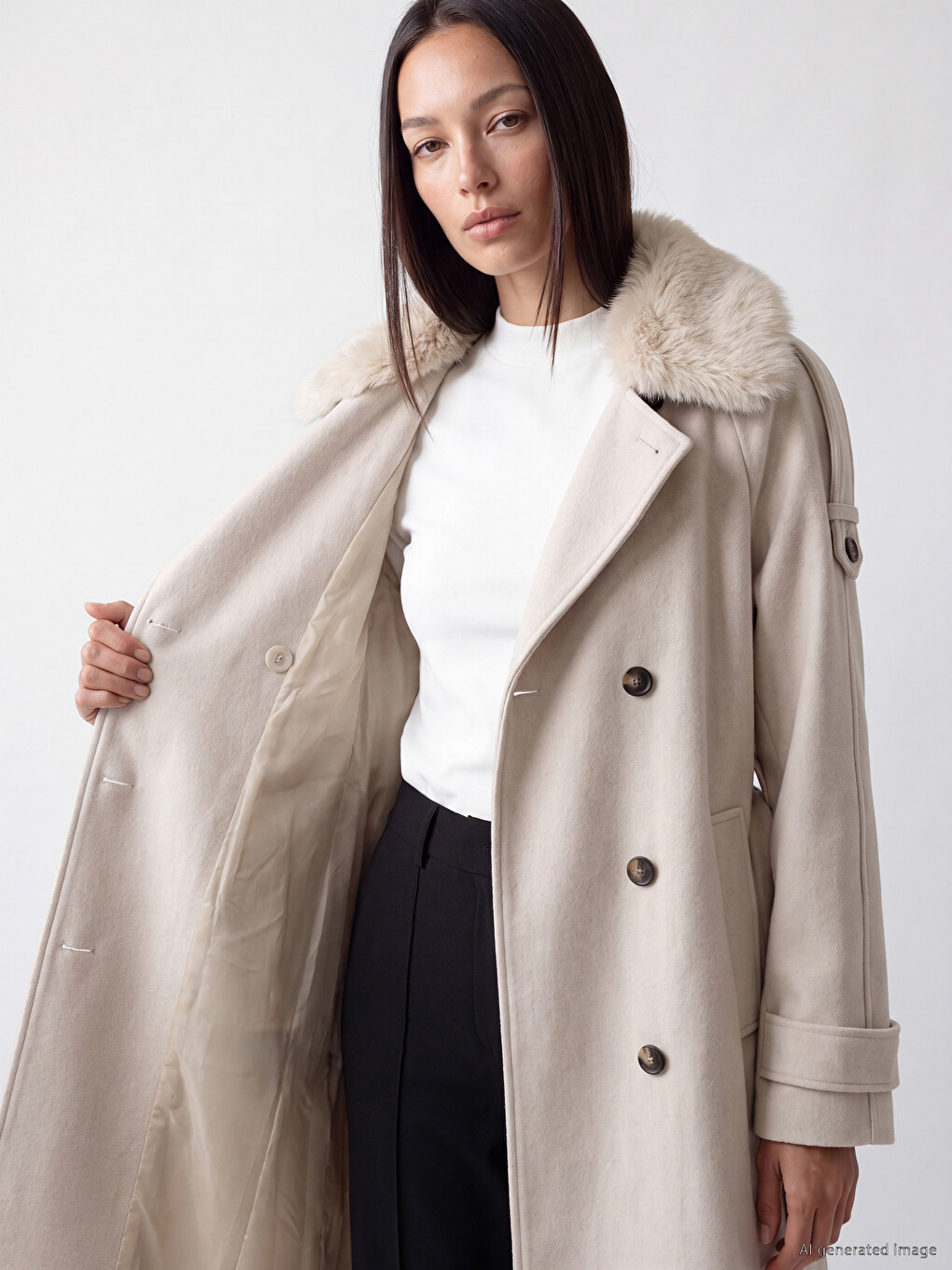 Jacket Collar Women's Cachet Coat-4