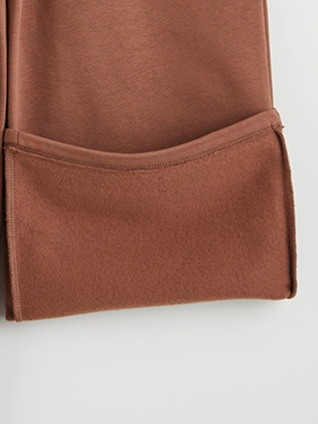 Kahverengi Beli Lastikli Kız Çocuk Kalın Eşofman Altı-2