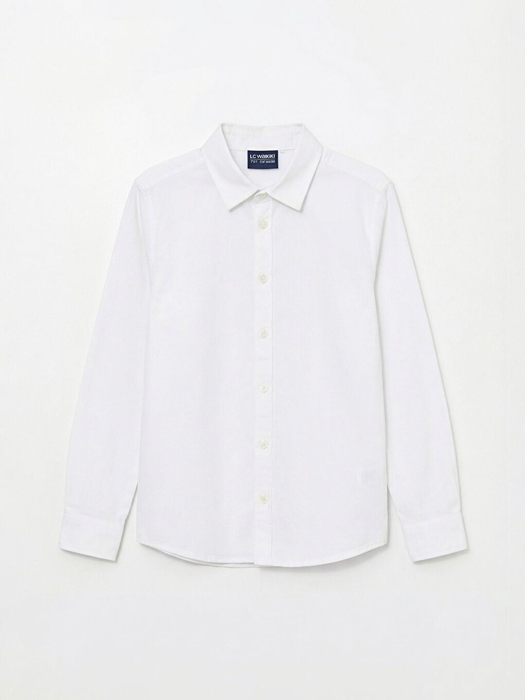 Beyaz Uzun Kollu Erkek Çocuk Gömlek