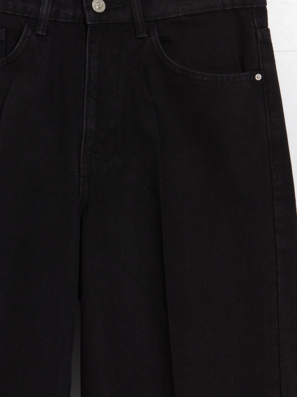 Siyah Yüksek Bel Barrel Fit Kadın Jean Pantolon-6
