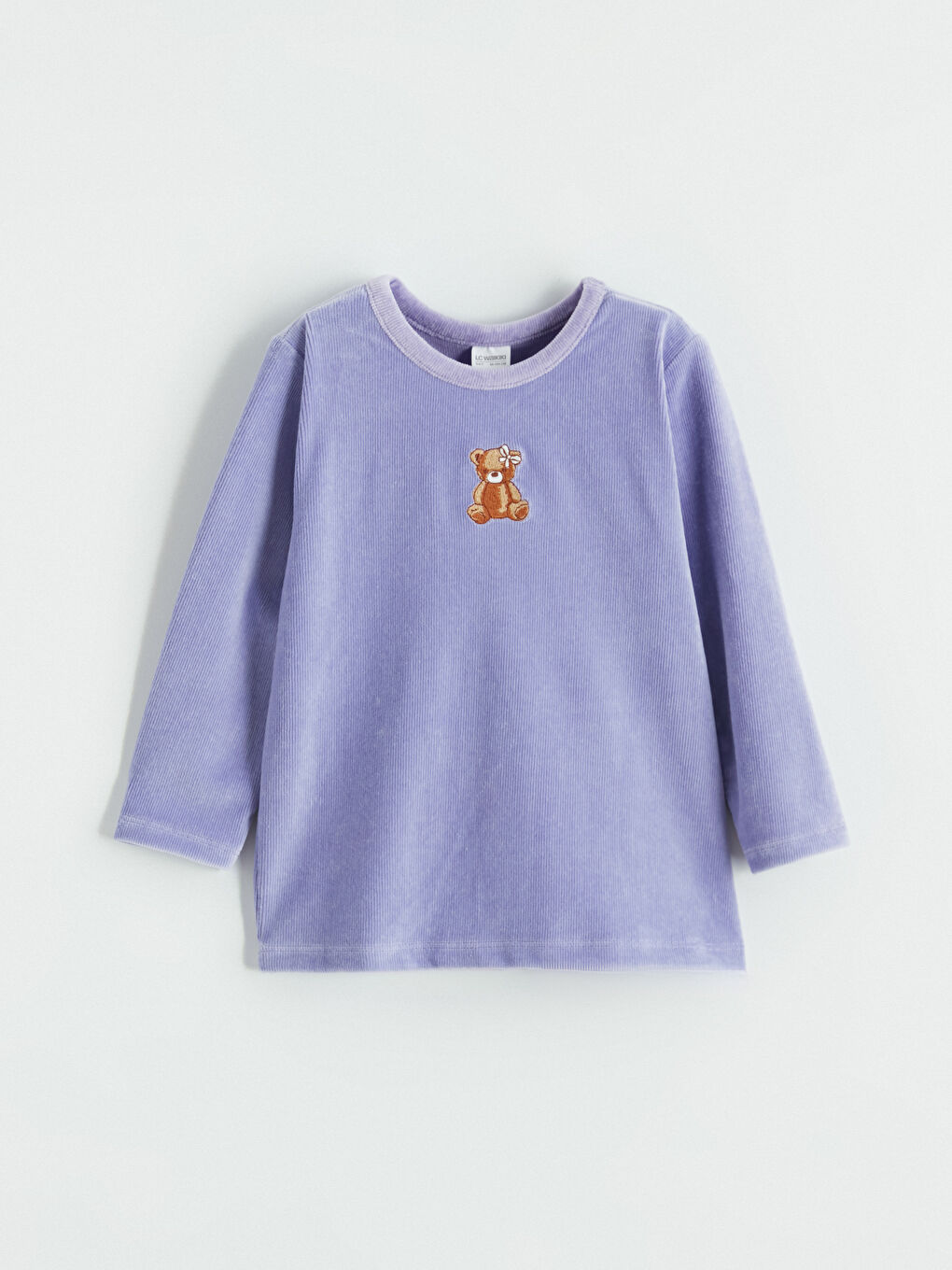 Lila Ayıcık Baskılı Kız Çocuk Pijama Takımı-1