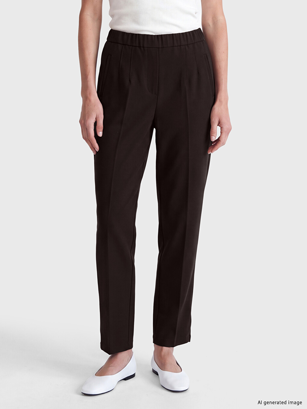 Pantalon Brun Femme-1