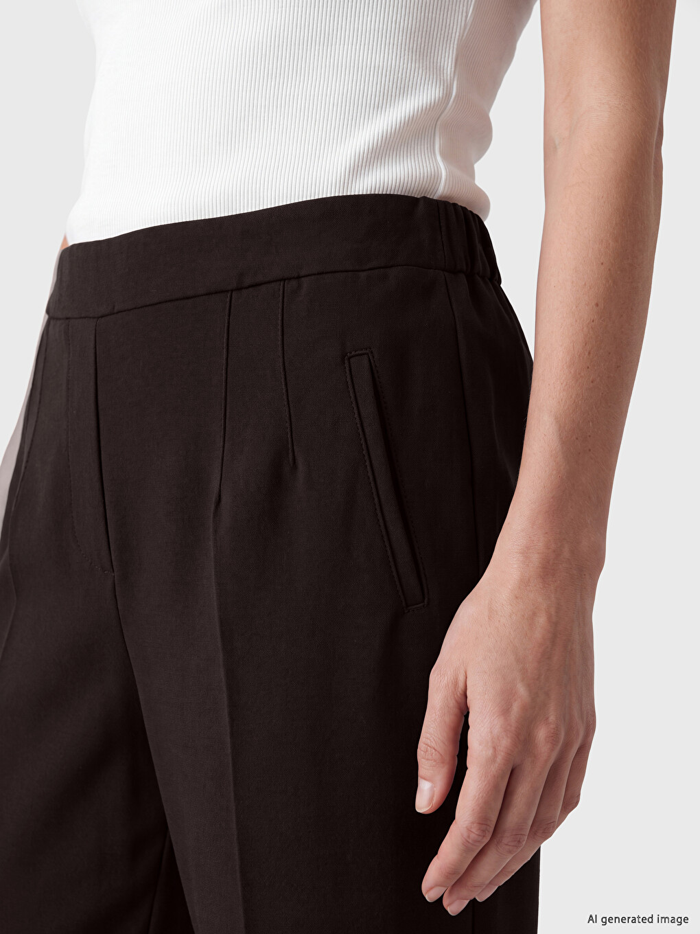 Pantalon Brun Femme-2