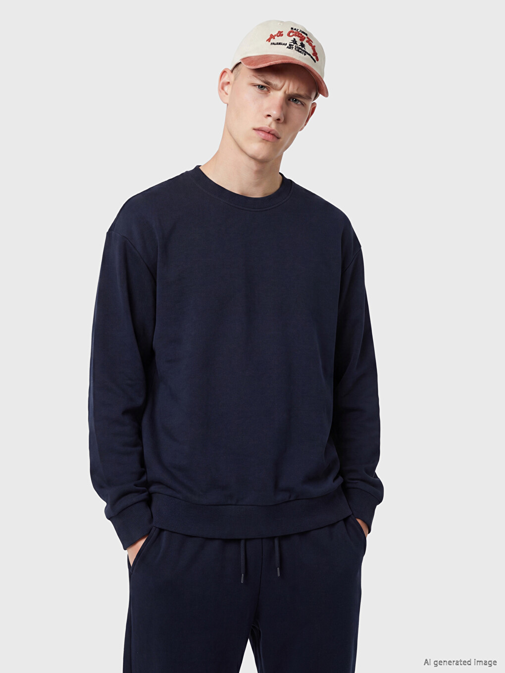 Crew Neck Men's Thick Sweatshirt