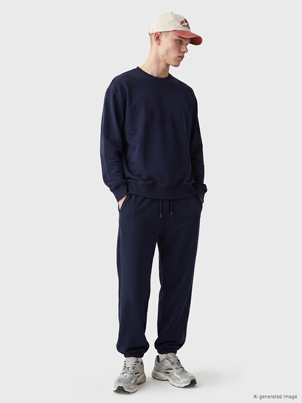 Crew Neck Men's Thick Sweatshirt-1