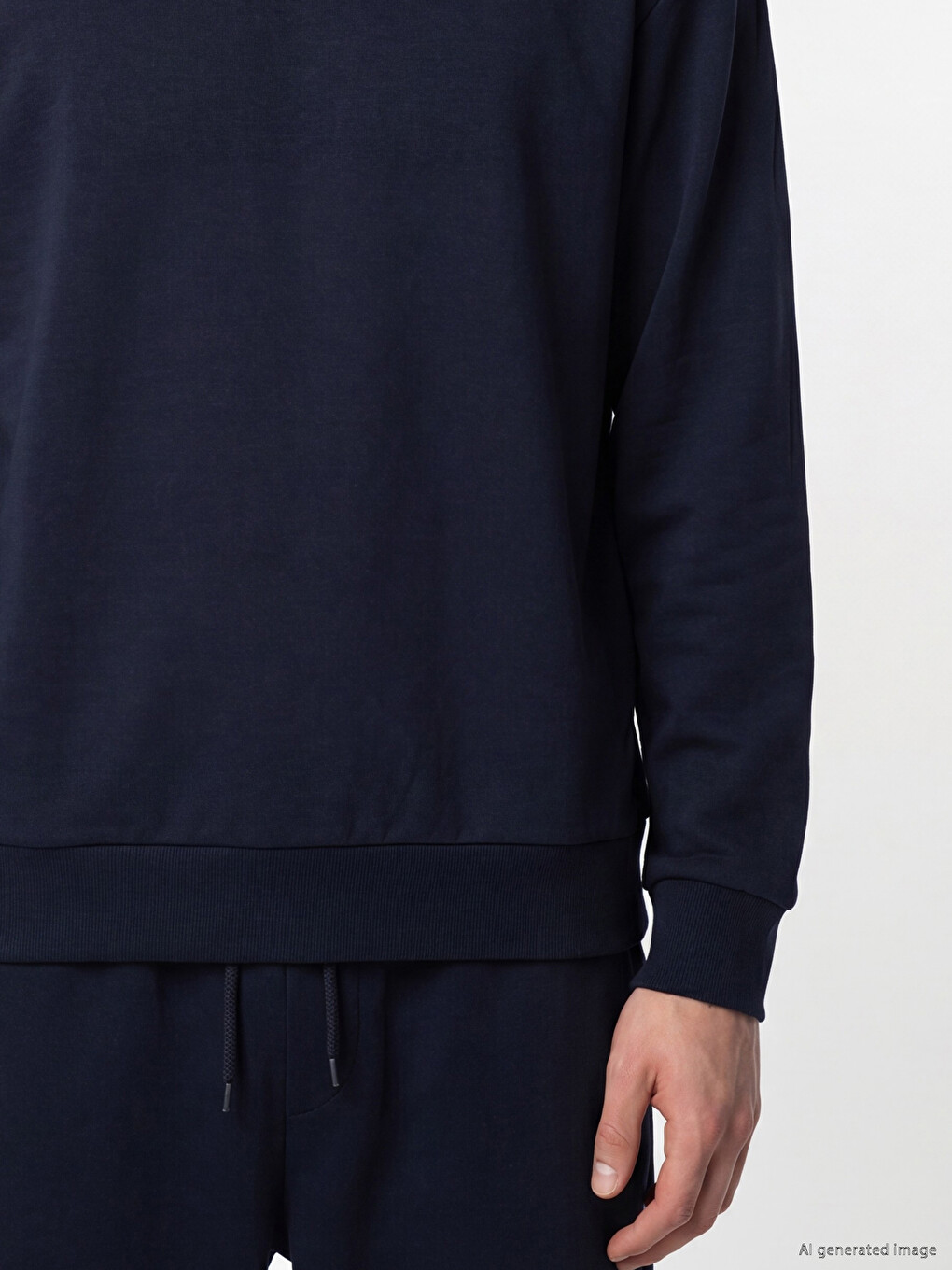 Crew Neck Men's Thick Sweatshirt-2
