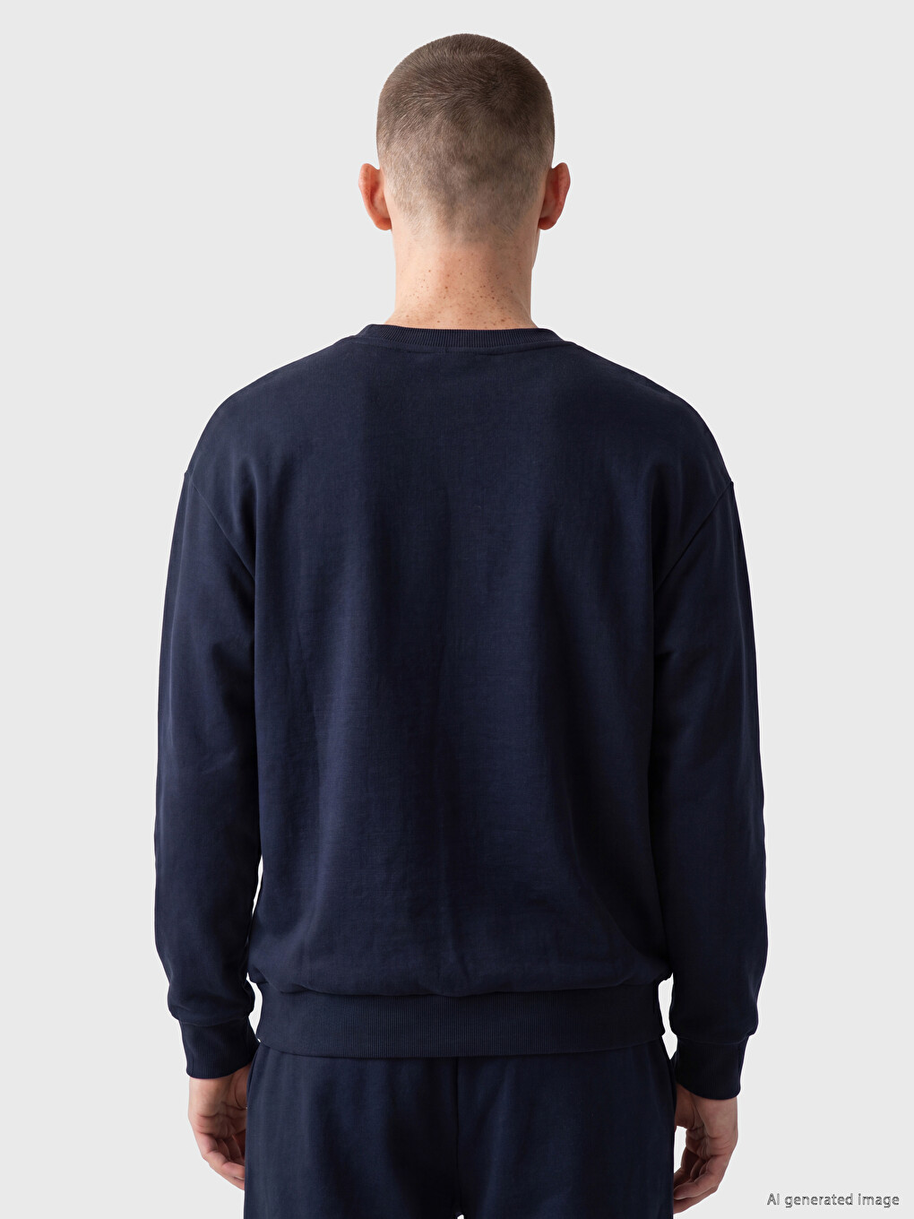 Crew Neck Men's Thick Sweatshirt-3