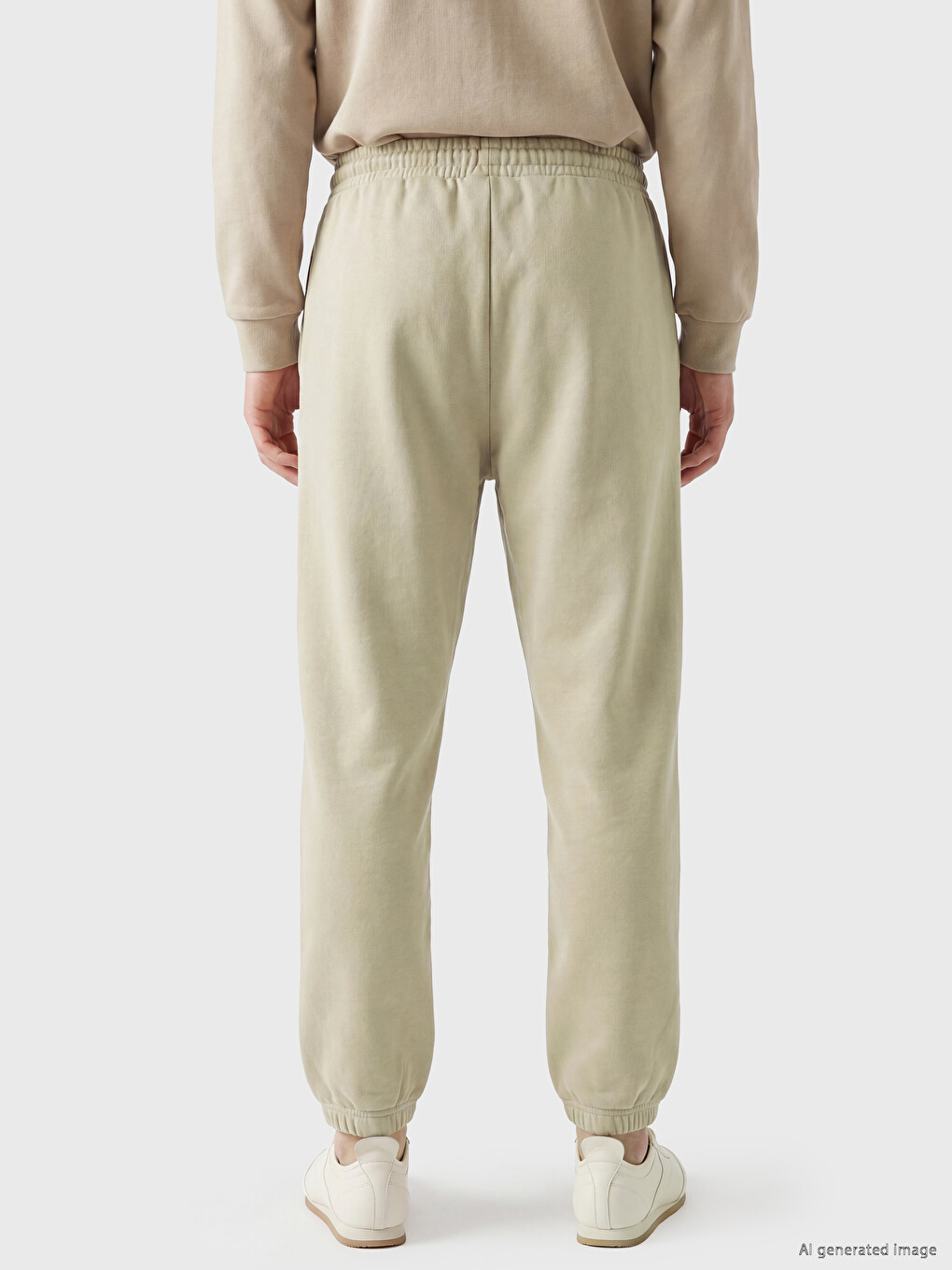 Man Beige Jogger Sweatpants-3