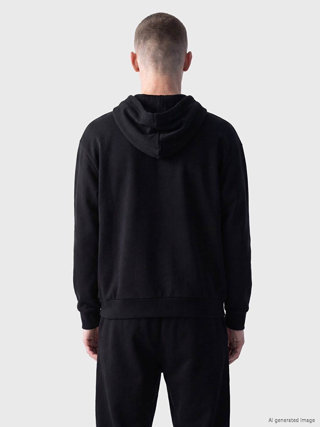 Hooded Basic Men's Zip-up Sweatshirt-3
