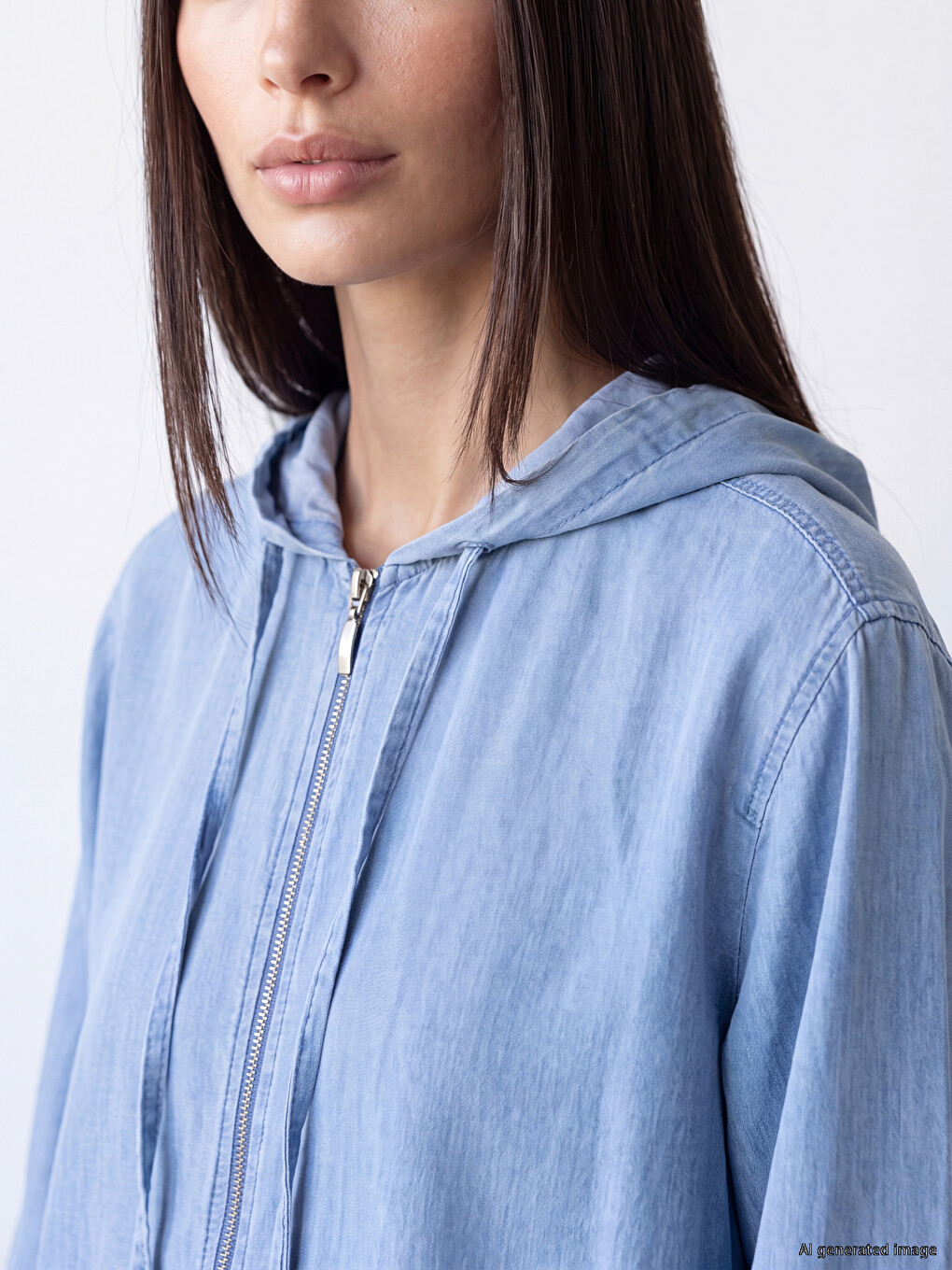 Hooded Women's Jean Jacket-2