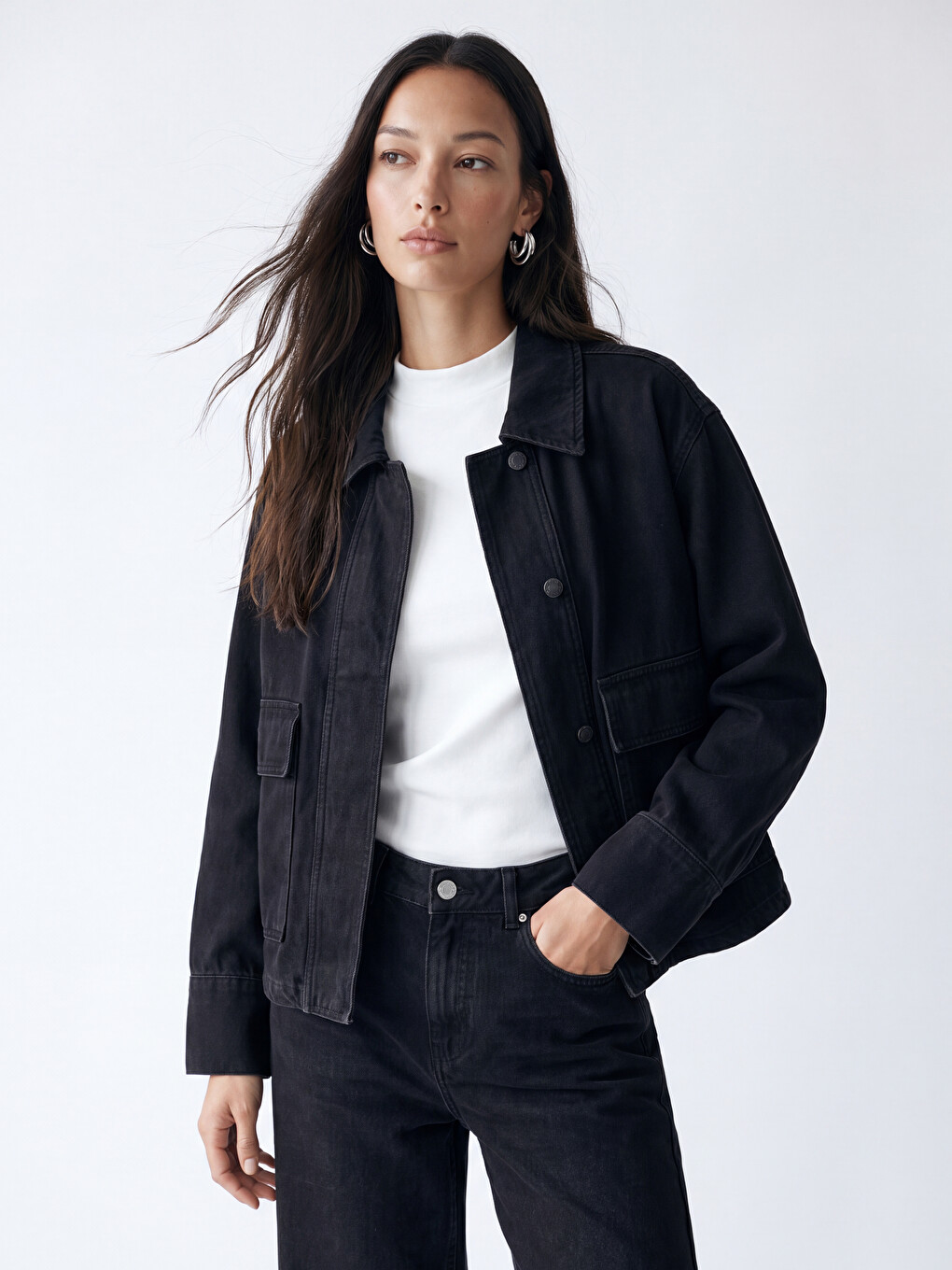 Frau Schwarz Jeansjacke