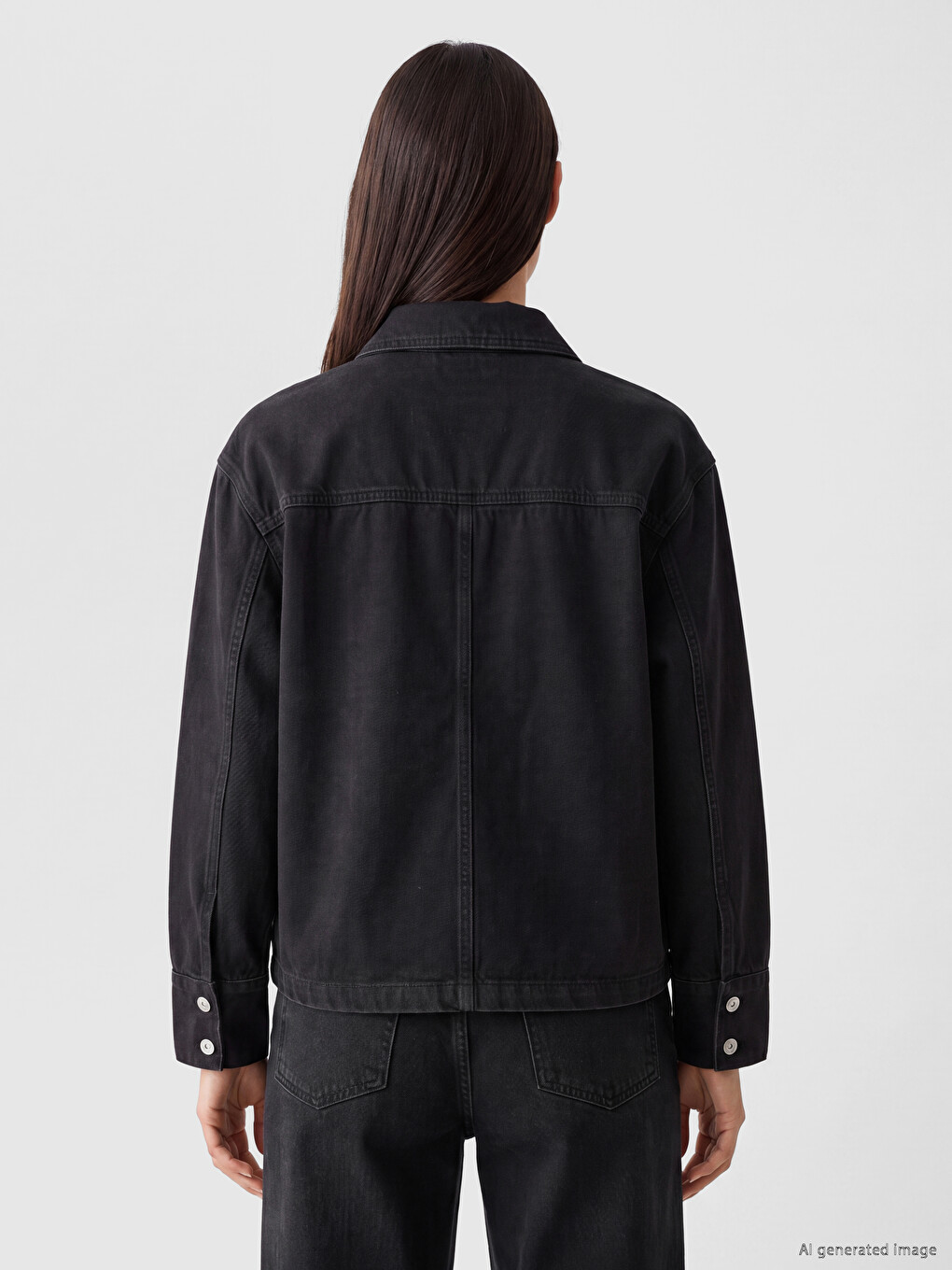 Frau Schwarz Jeansjacke-3