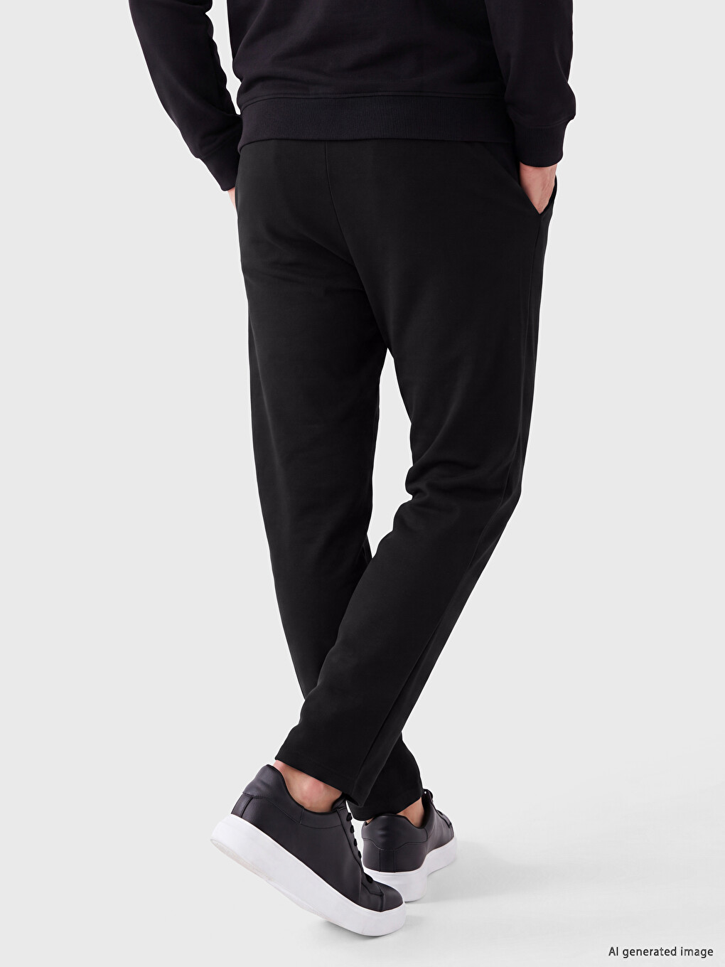 Siyah Regular Fit Erkek Eşofman Altı-3