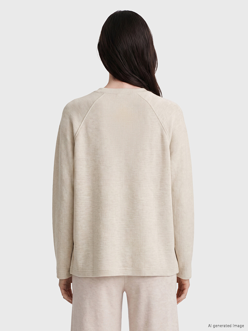 Crew Neck Women's Stitch Detailed Relax Fit Sweatshirt-2