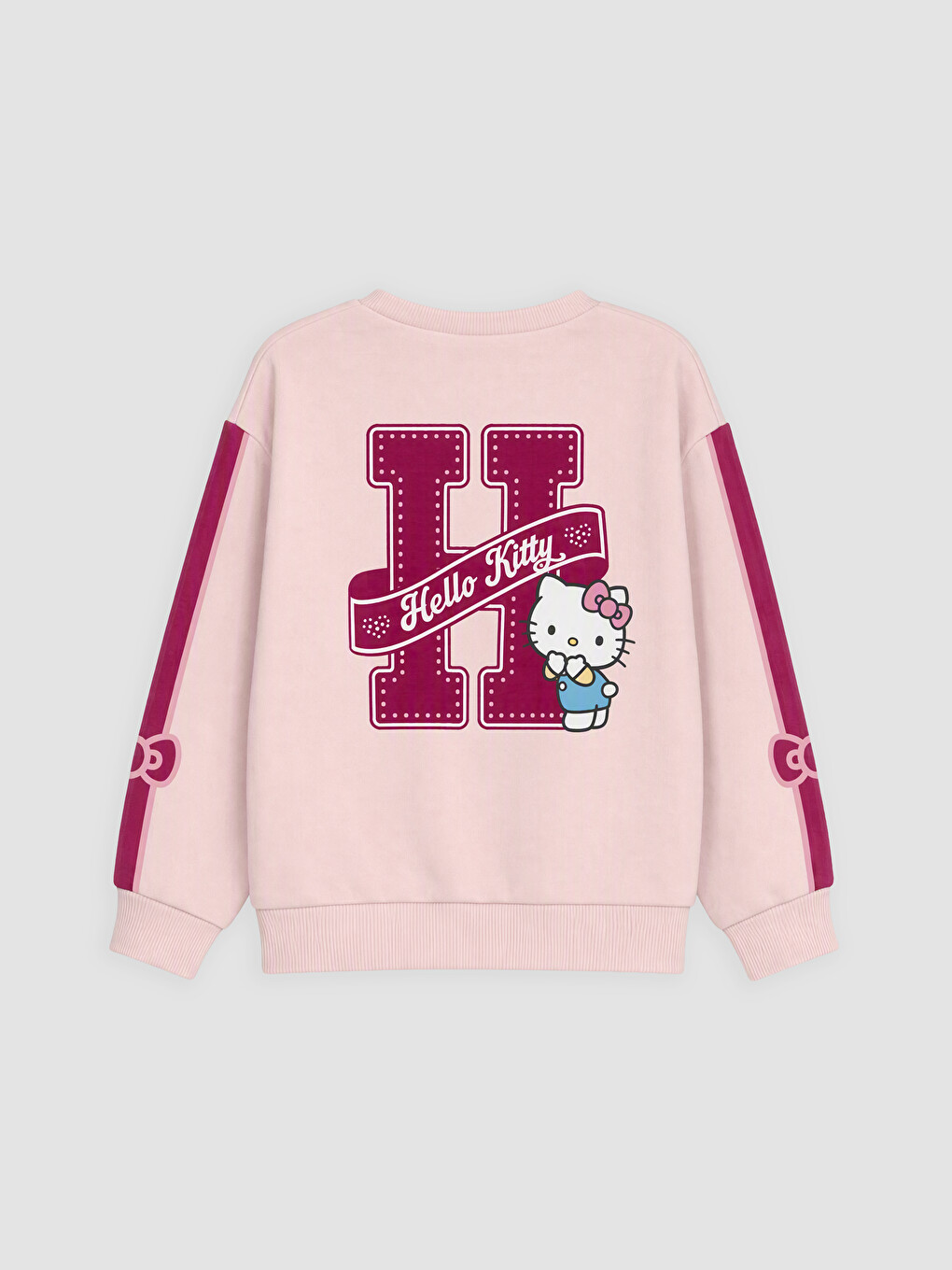 Pembe Hello Kitty Baskılı Kız Çocuk Sweatshirt-1