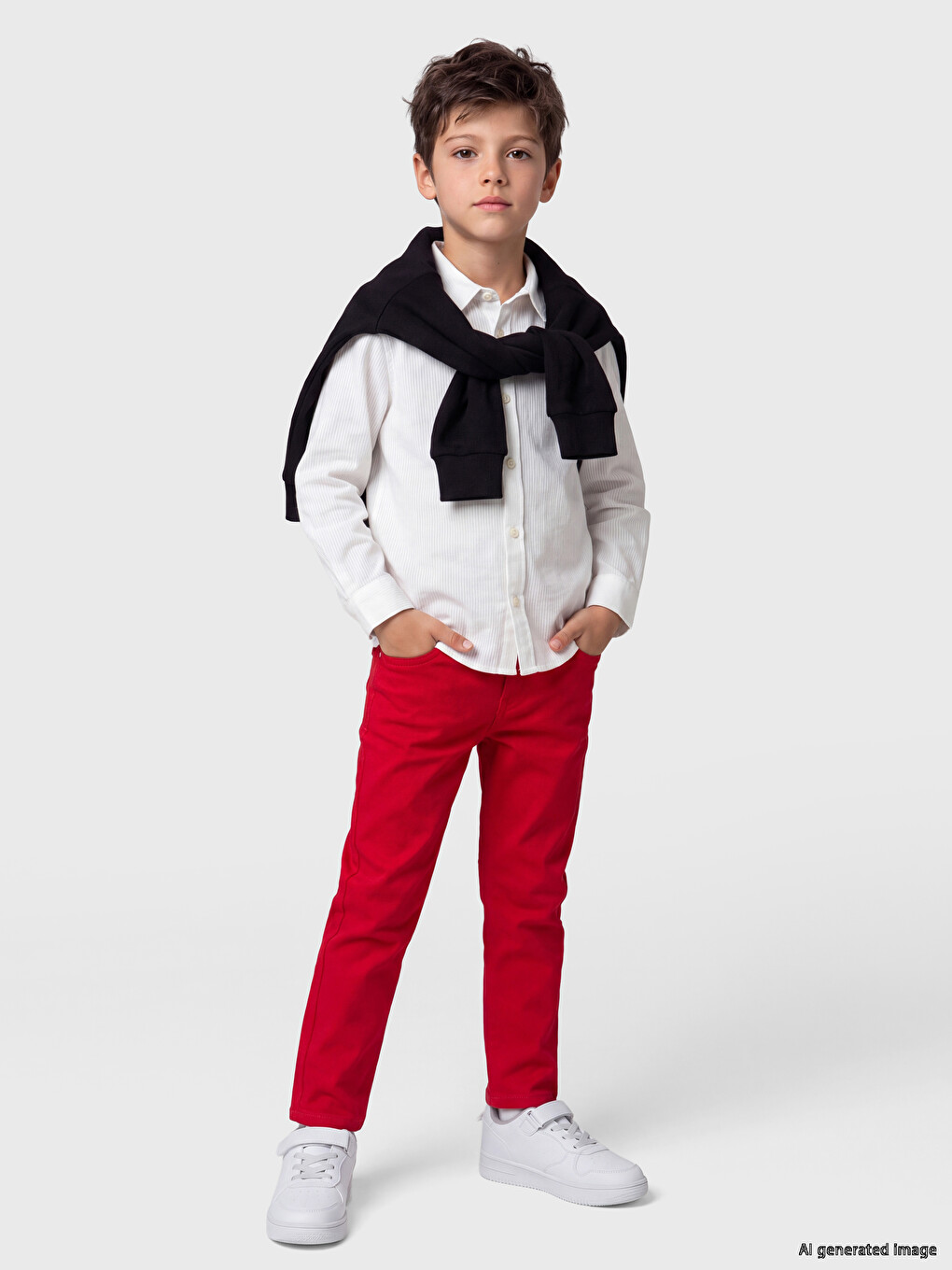 Kırmızı Regular Fit Erkek Çocuk Gabardin Pantolon