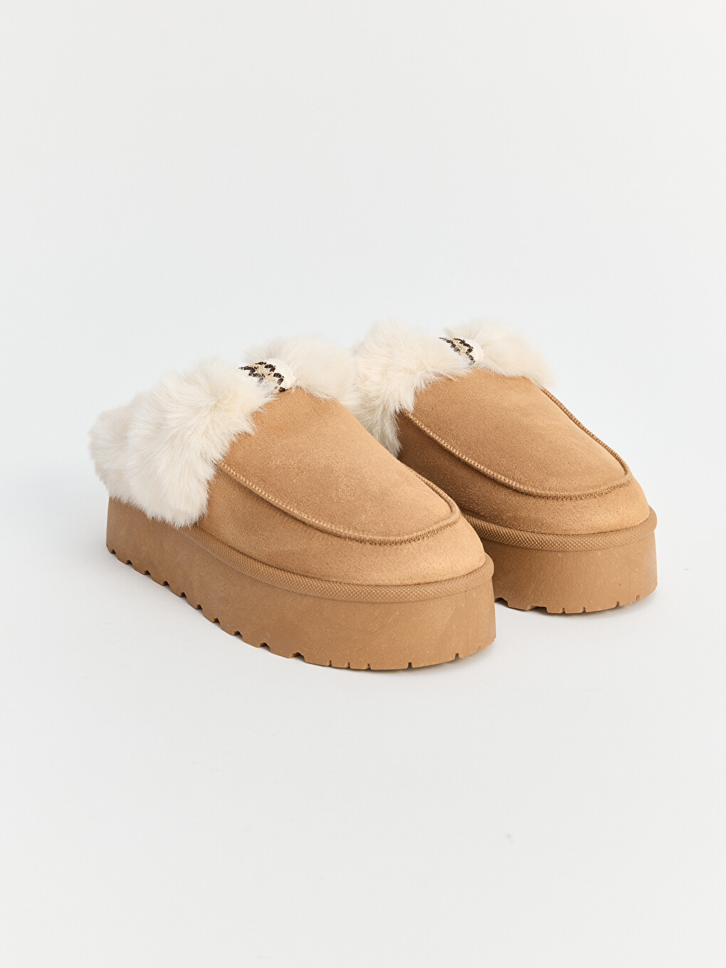 Suede Look Fur-lined Women's Slipper