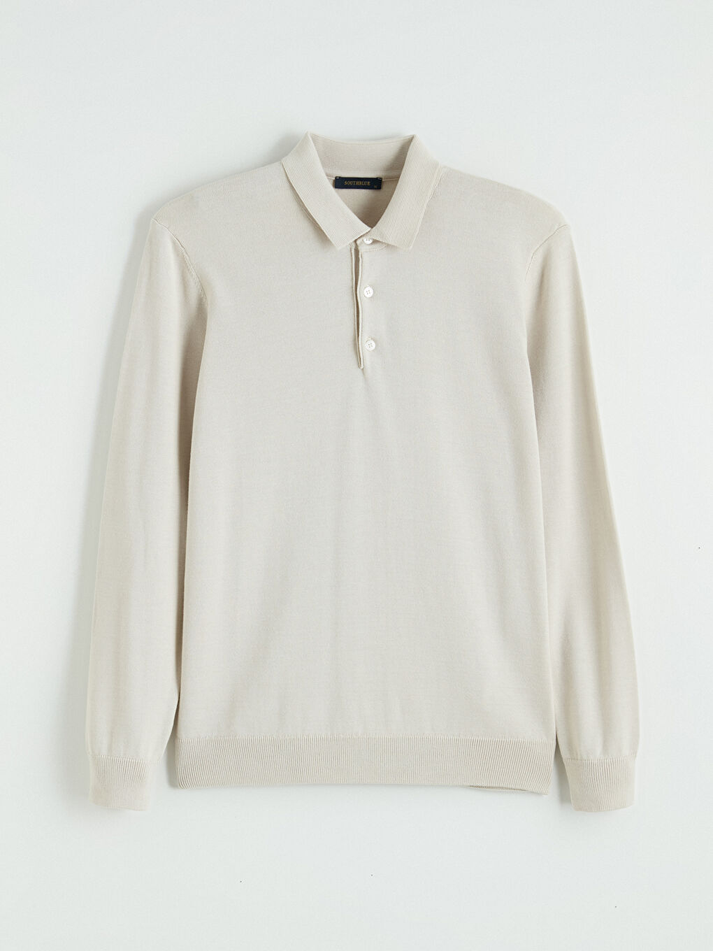 Bej Polo Yaka Erkek Triko Kazak