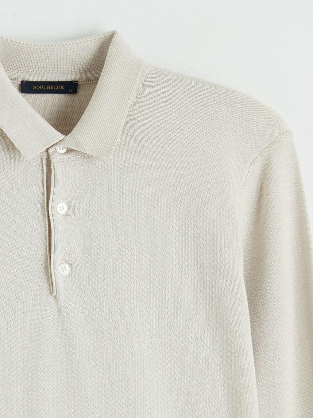 Bej Polo Yaka Erkek Triko Kazak-1