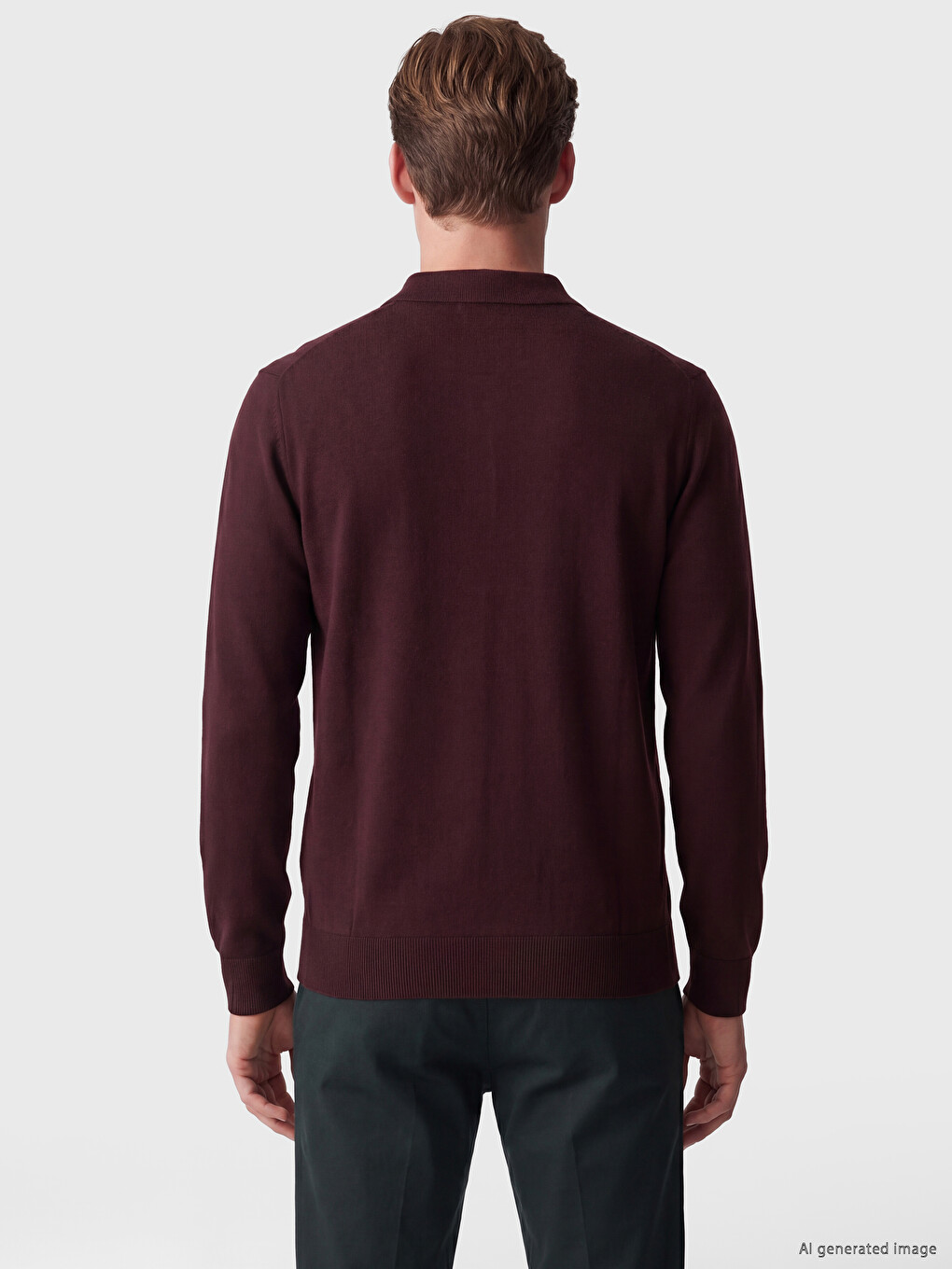 Mor Polo Yaka Regular Fit Erkek Triko Kazak-3