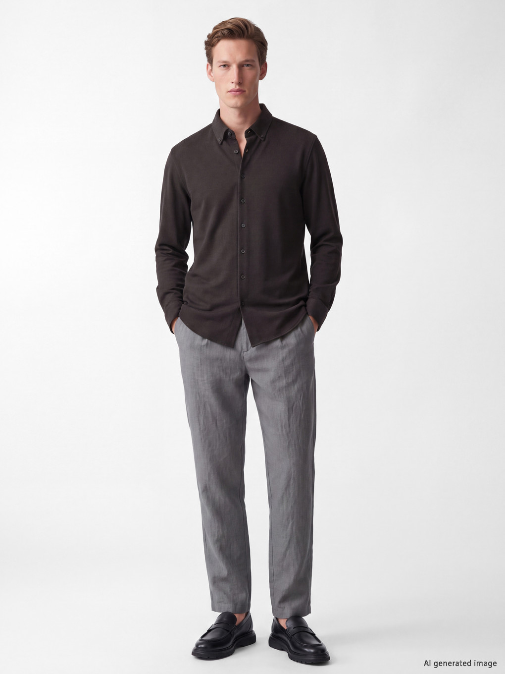 Man Brown Shirt-1