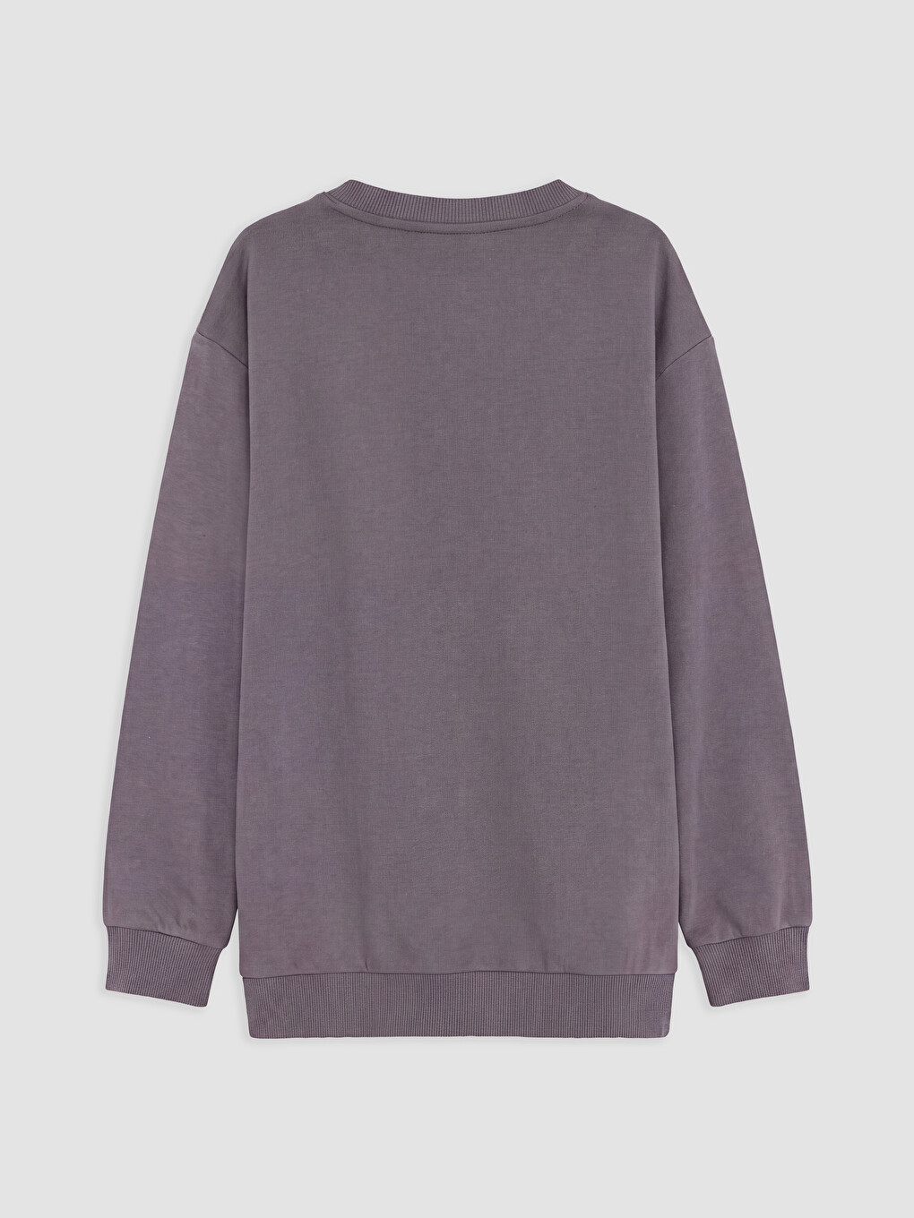 Gri Bisiklet Yaka Minecraft Baskılı Erkek Çocuk Sweatshirt-1