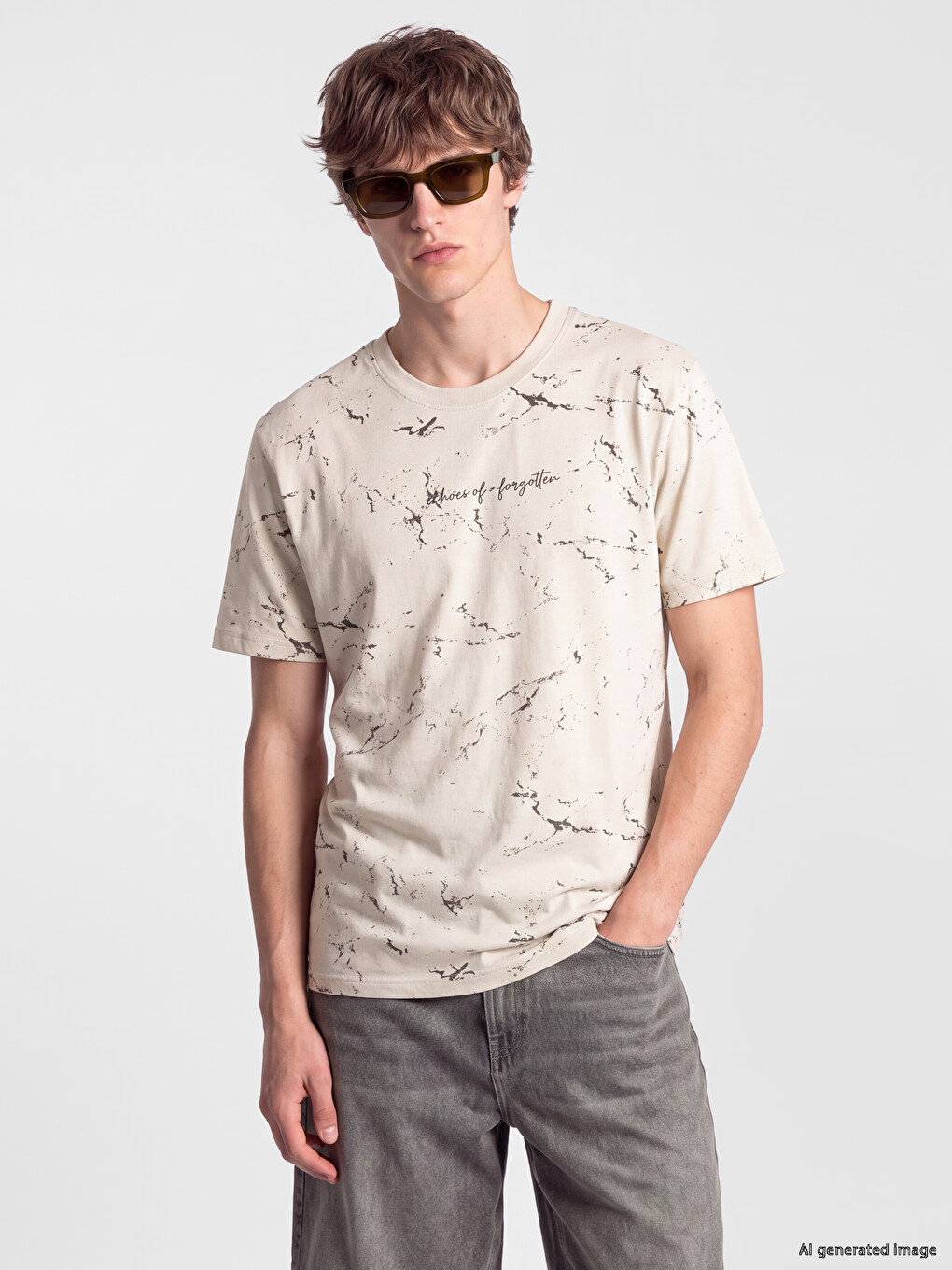 Crew Neck Printed Jersey Men's T-shirt