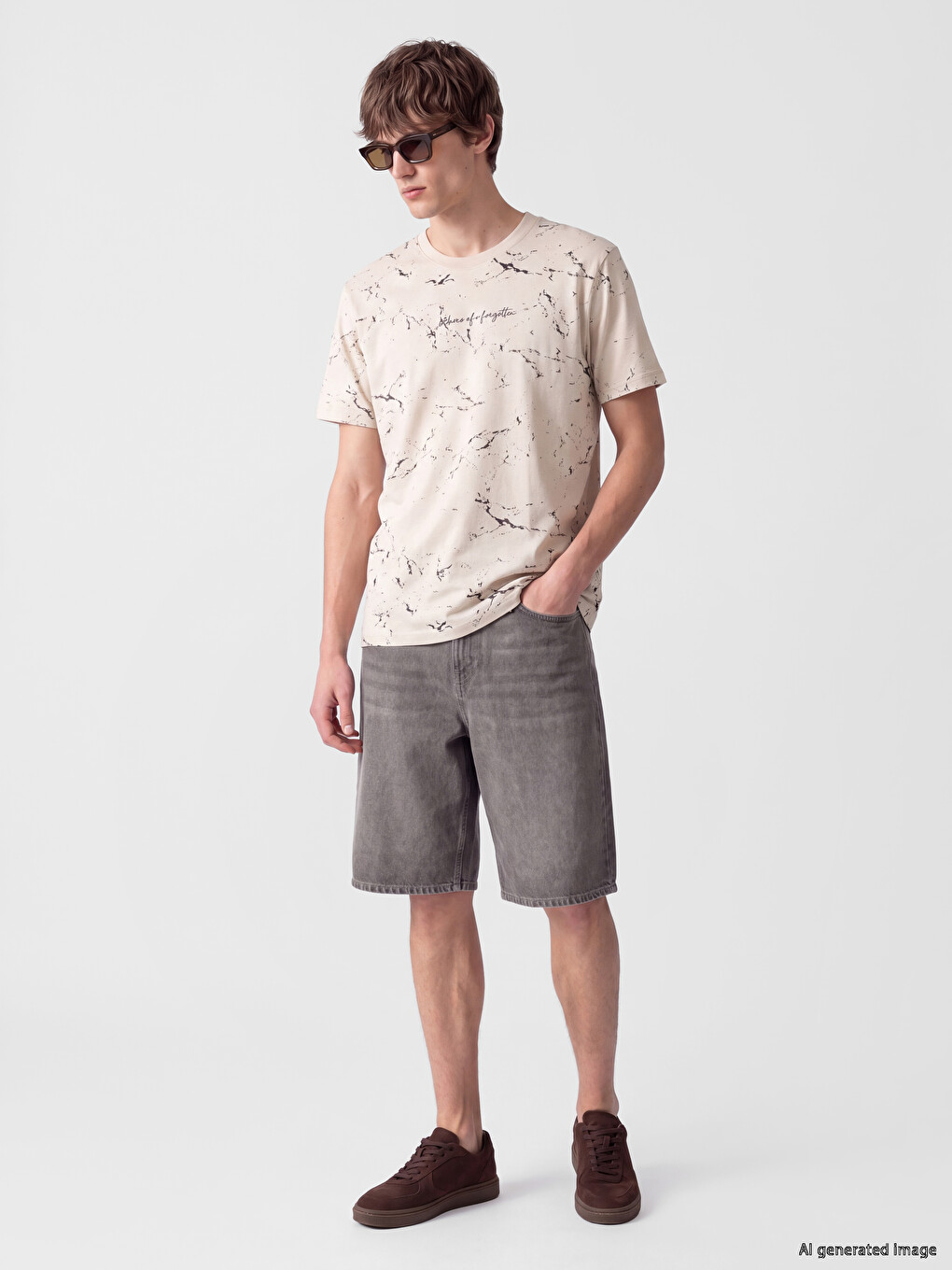 Crew Neck Printed Jersey Men's T-shirt-1