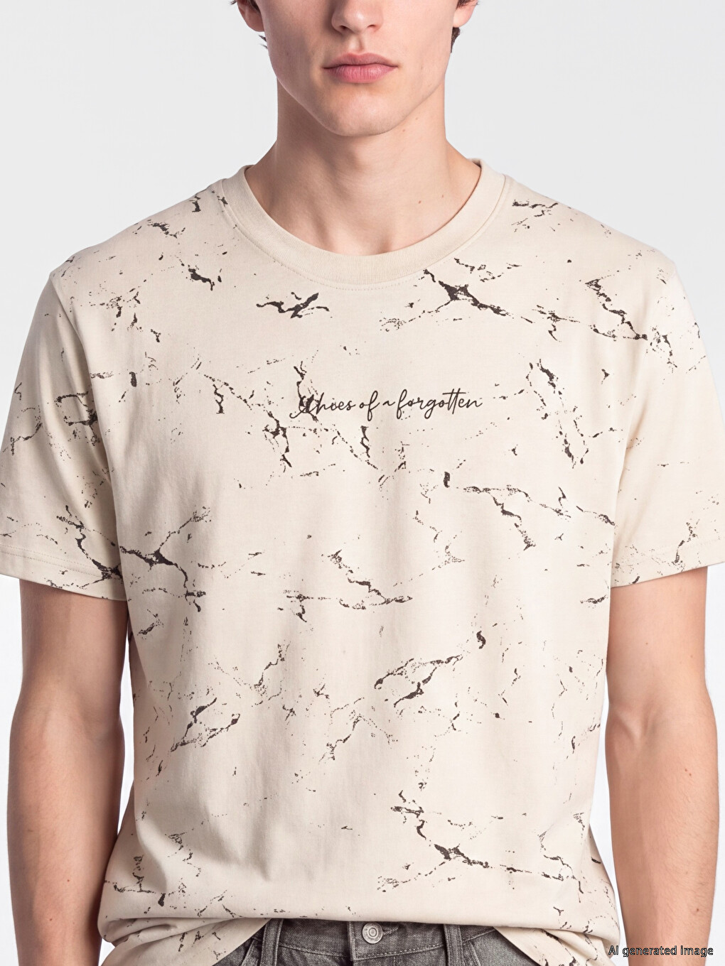 Crew Neck Printed Jersey Men's T-shirt-2