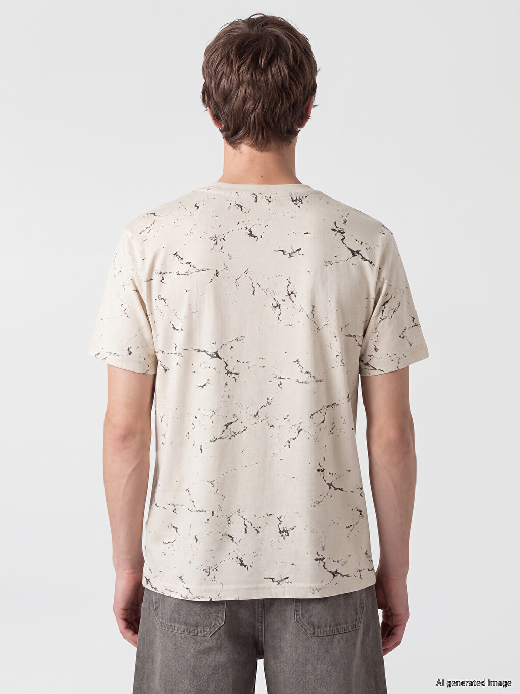 Crew Neck Printed Jersey Men's T-shirt-3