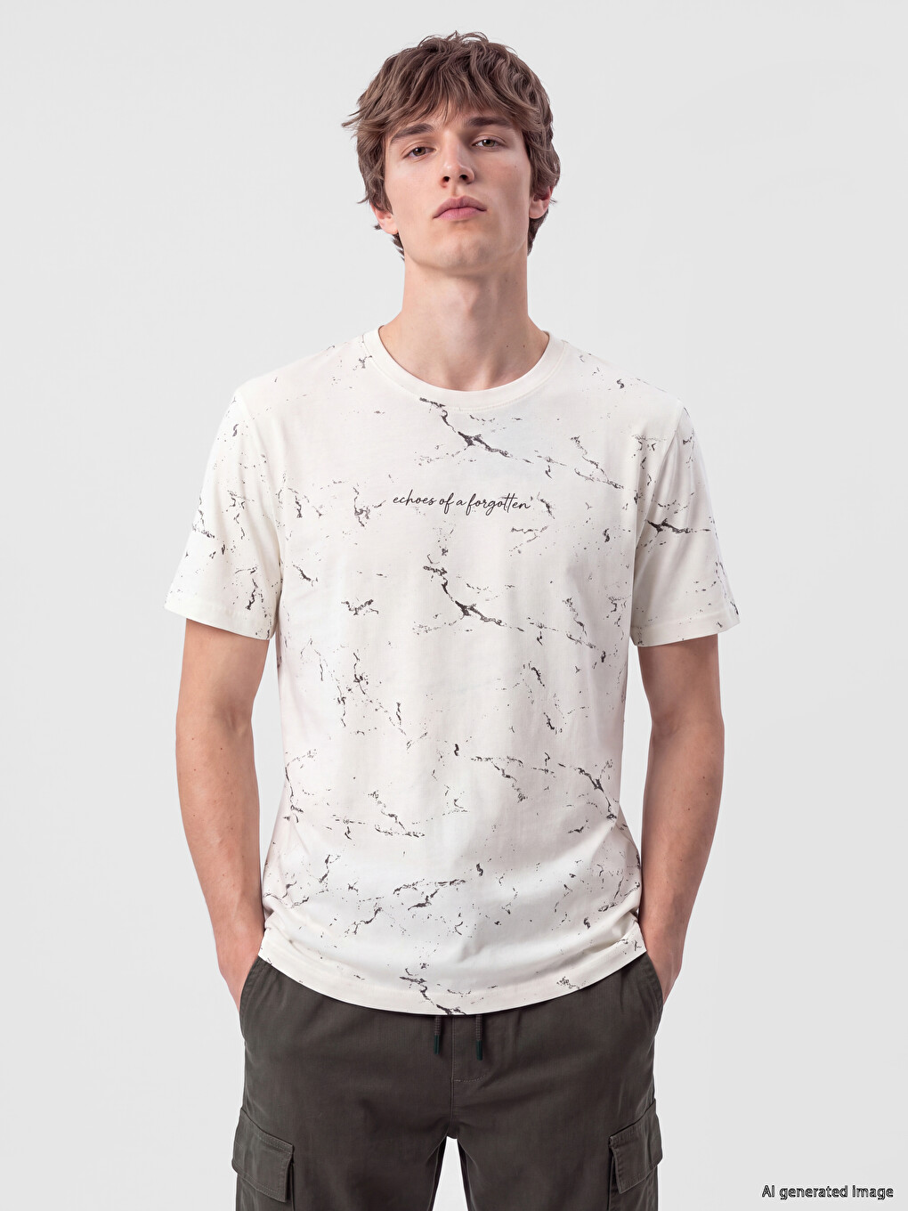 Crew Neck Printed Jersey Men's T-shirt