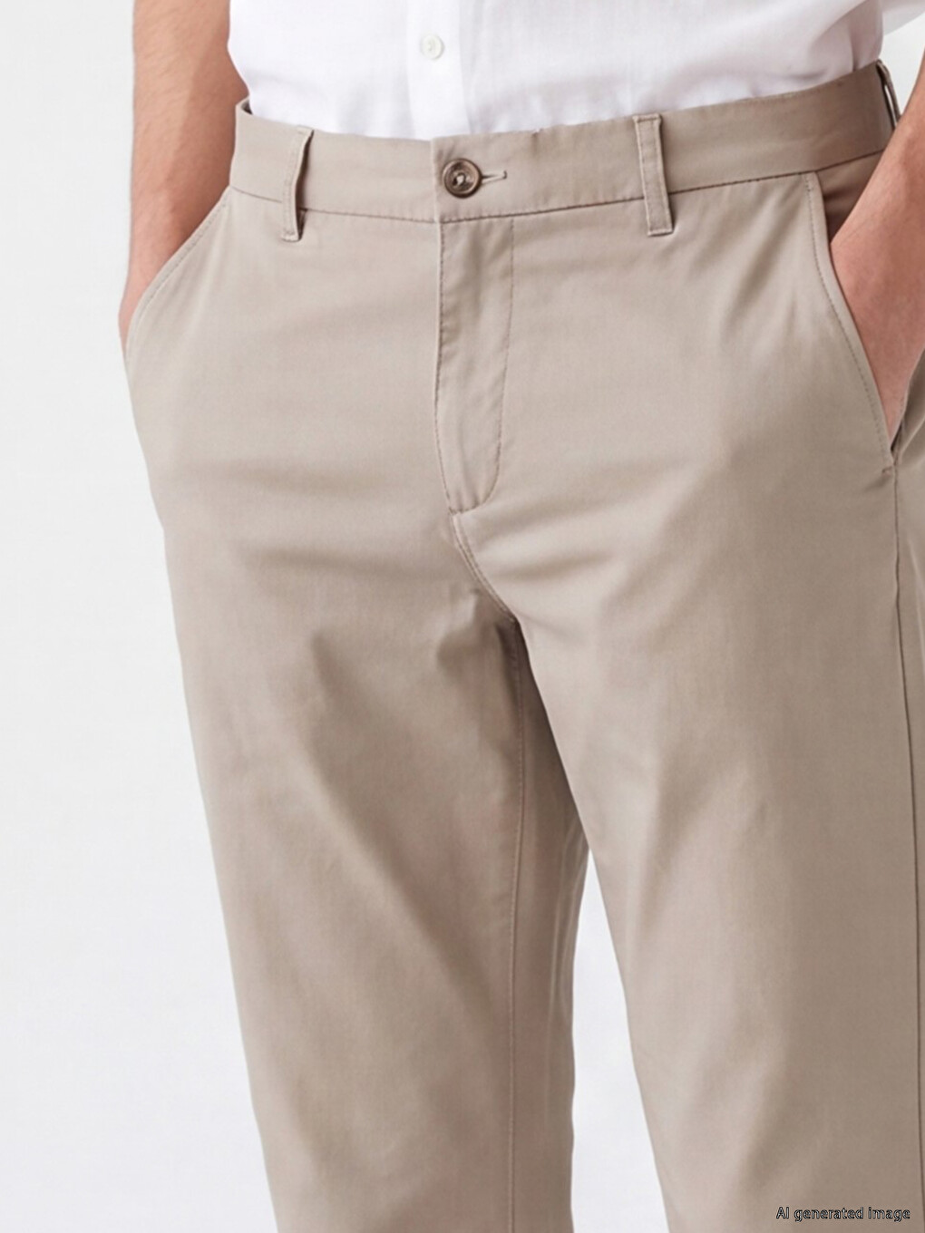 Man Beige Chino Trousers-2