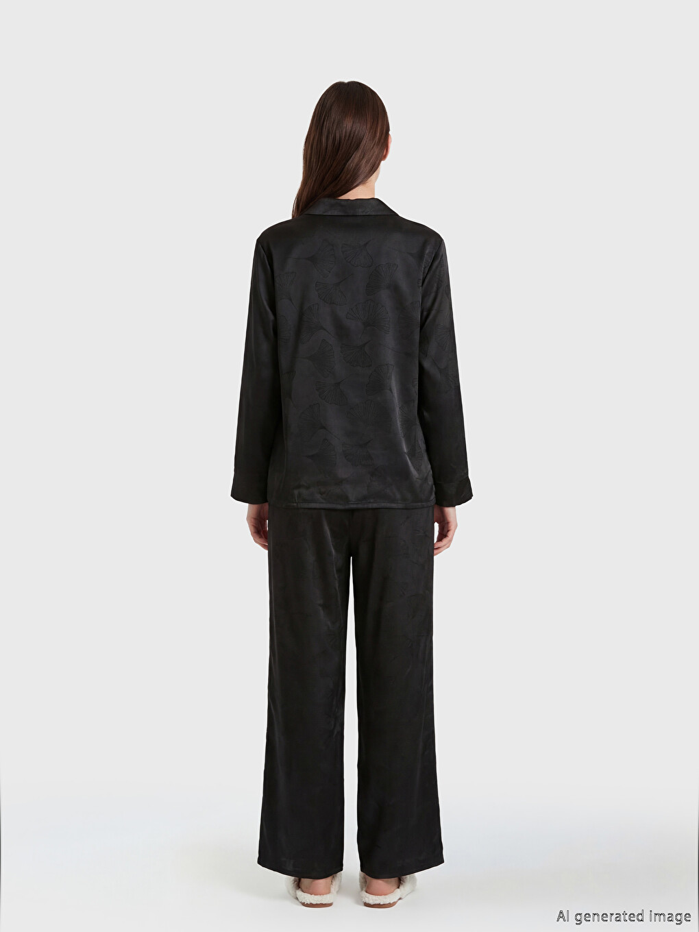 Collared Neck Satin Women's Pyjamas Set-3