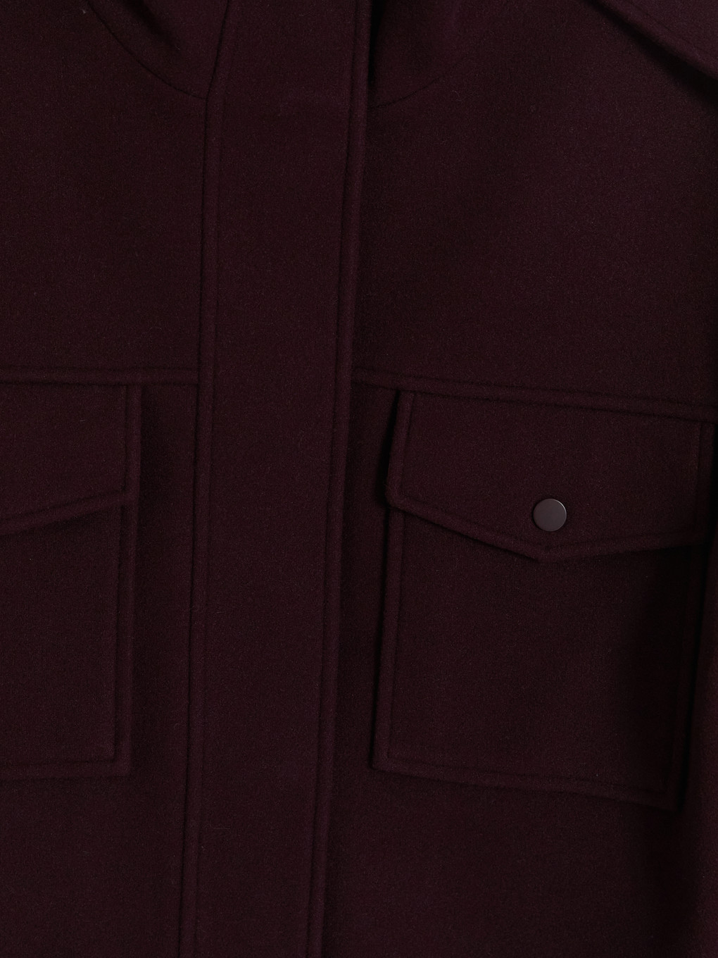 Bordo Dik Yaka Oversize Kadın Kaşe Ceket-7