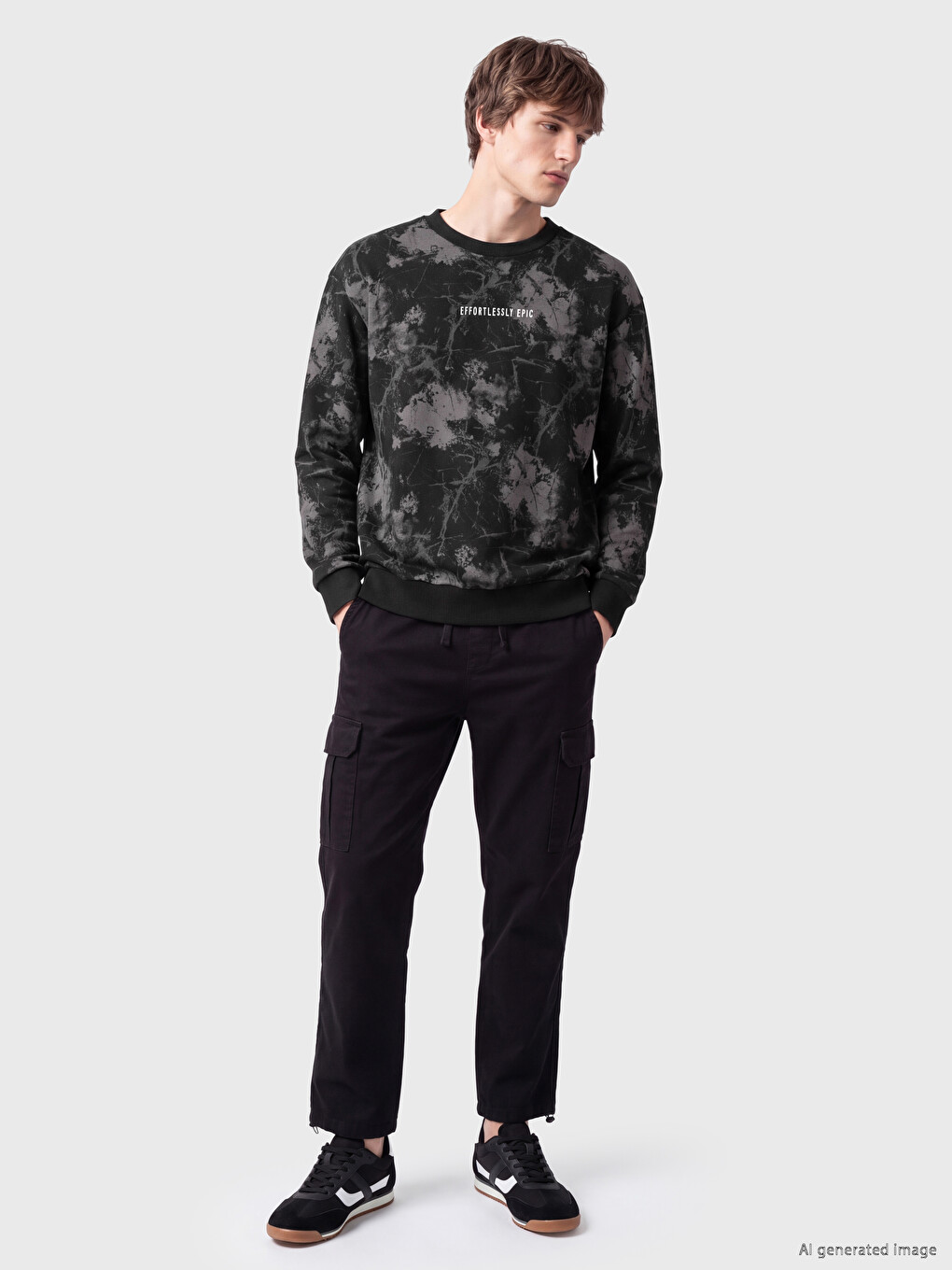 Crew Neck Printed Men's Sweatshirt-1