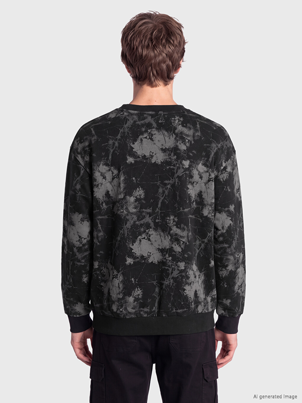 Crew Neck Printed Men's Sweatshirt-3