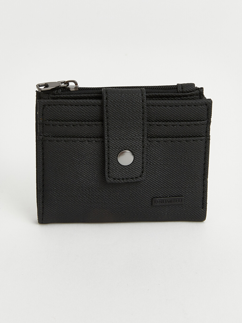 Zippered And Snap Men's Card Holder Wallet