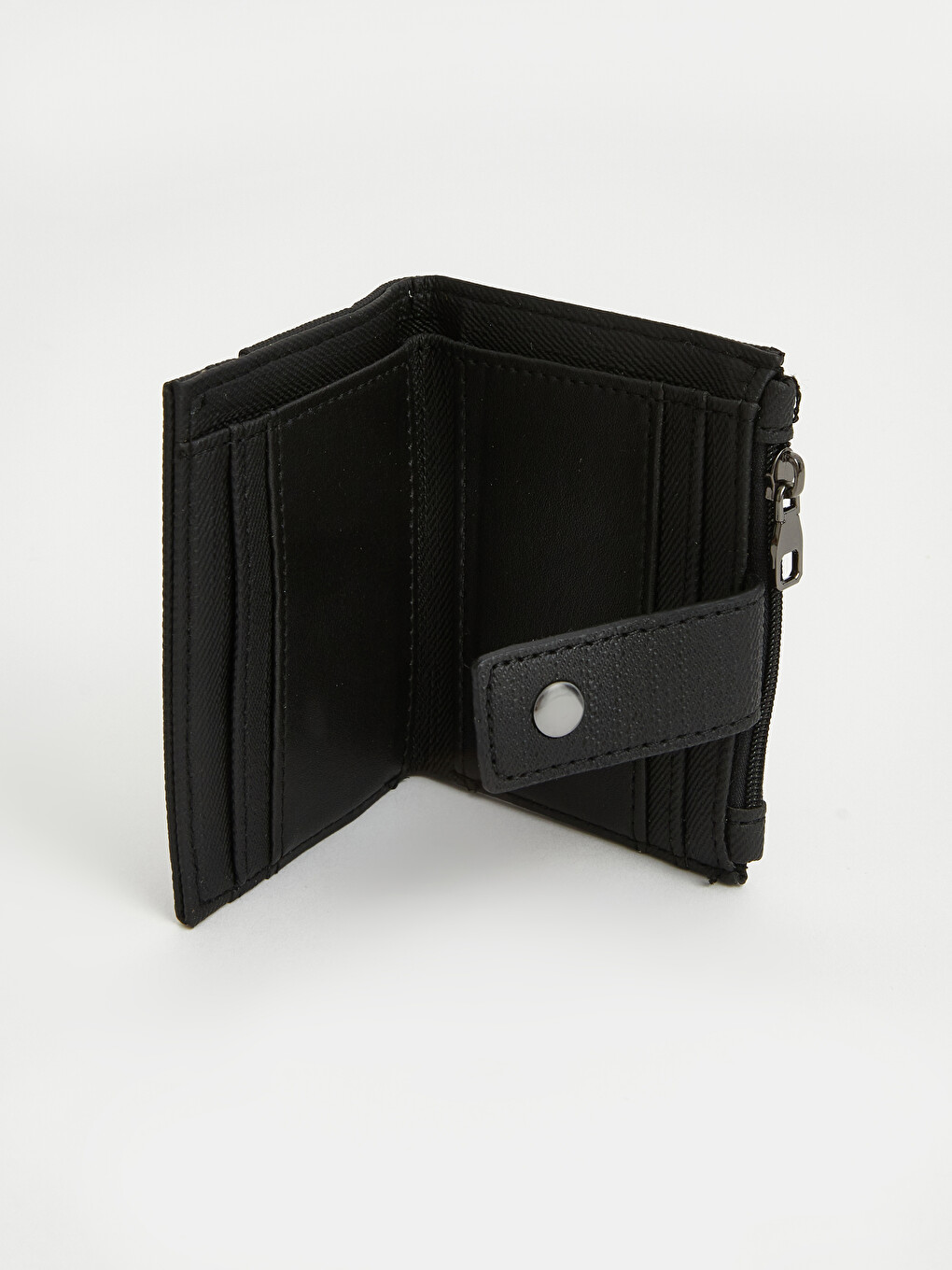 Zippered And Snap Men's Card Holder Wallet-3