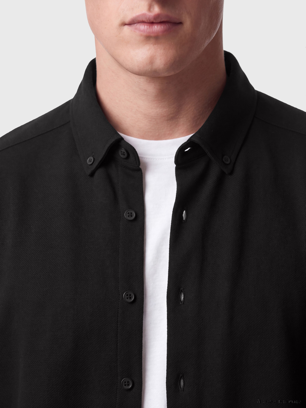 Siyah Slim Fit Erkek Gömlek-1