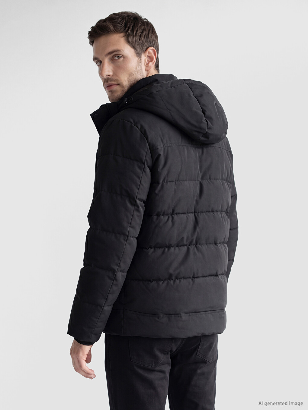 Man Black Puffer Coat-2