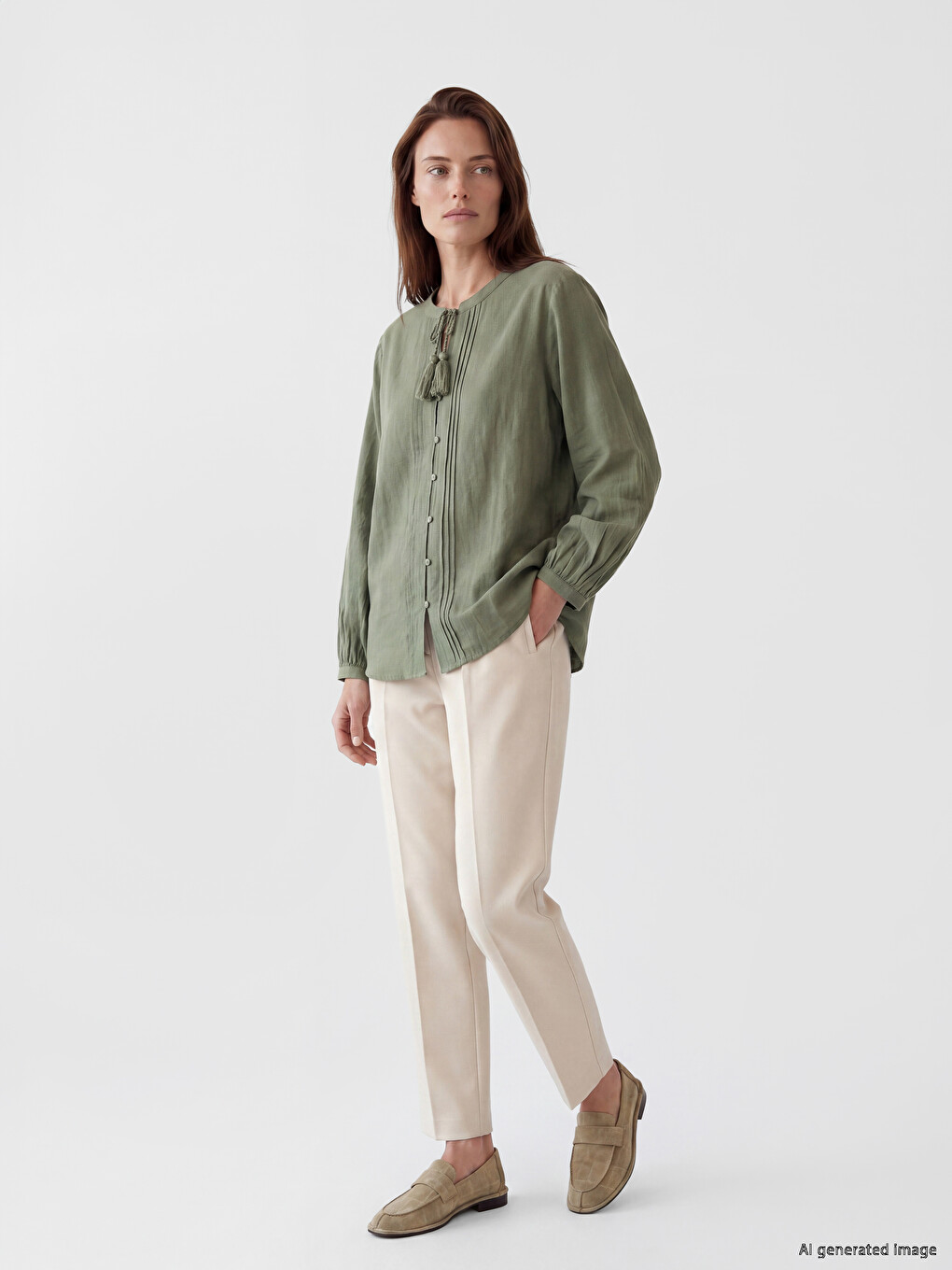 Woman Khaki Shirt-1