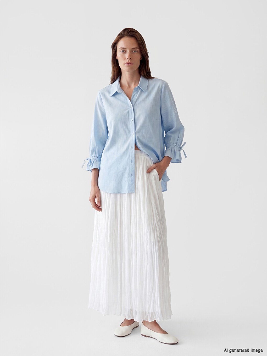 Woman Blue Shirt-1