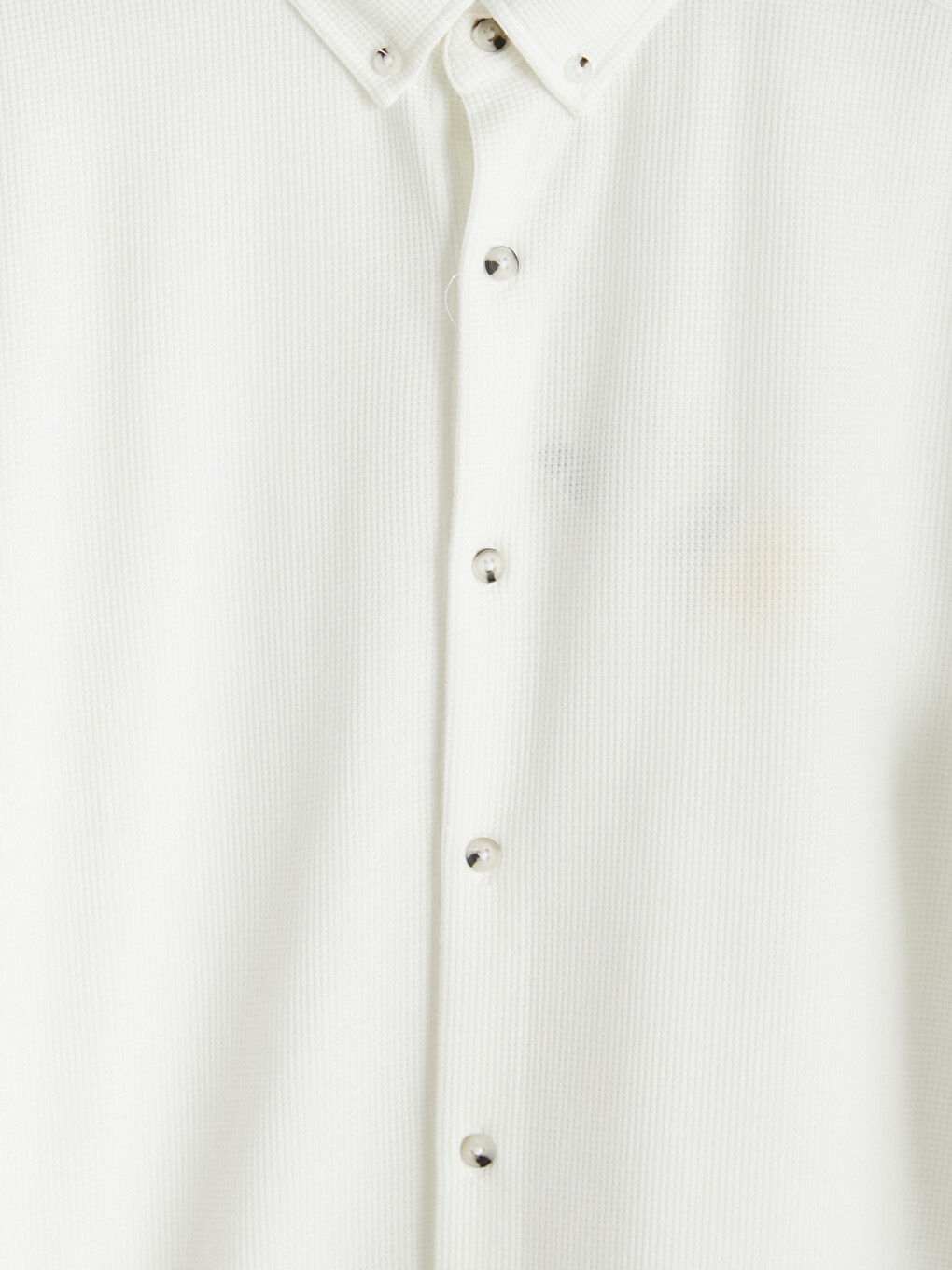 Slim Fit Buttoned Collar Men's Textured Shirt-1