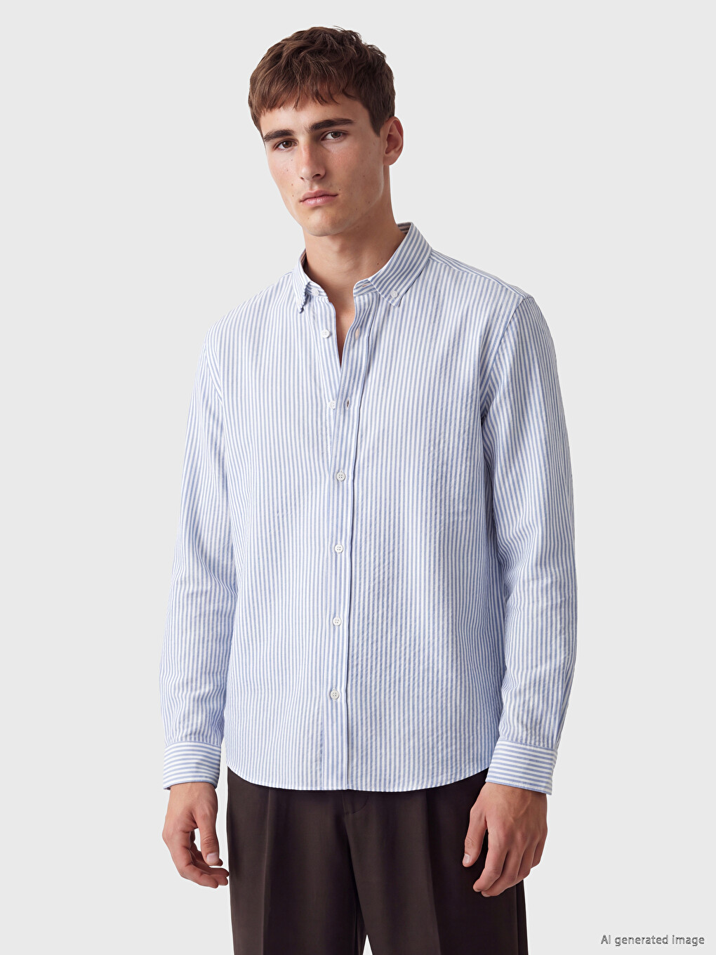 Regular Fit Striped Crinkle Men's Shirt